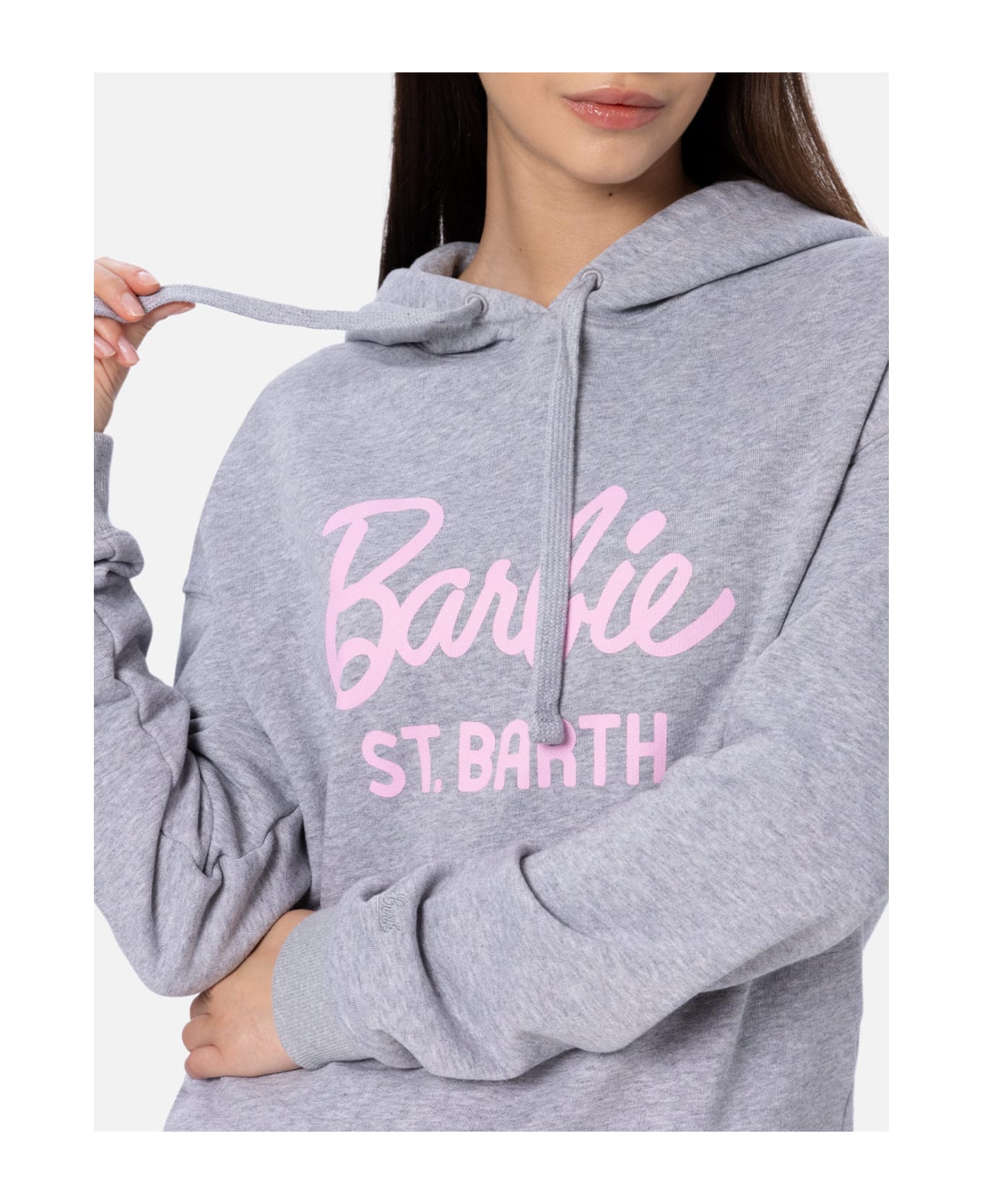 MC2 Saint Barth Woman Cotton Hoodie Mindy With Barbie Logo | Barbie Special Edition - GREY
