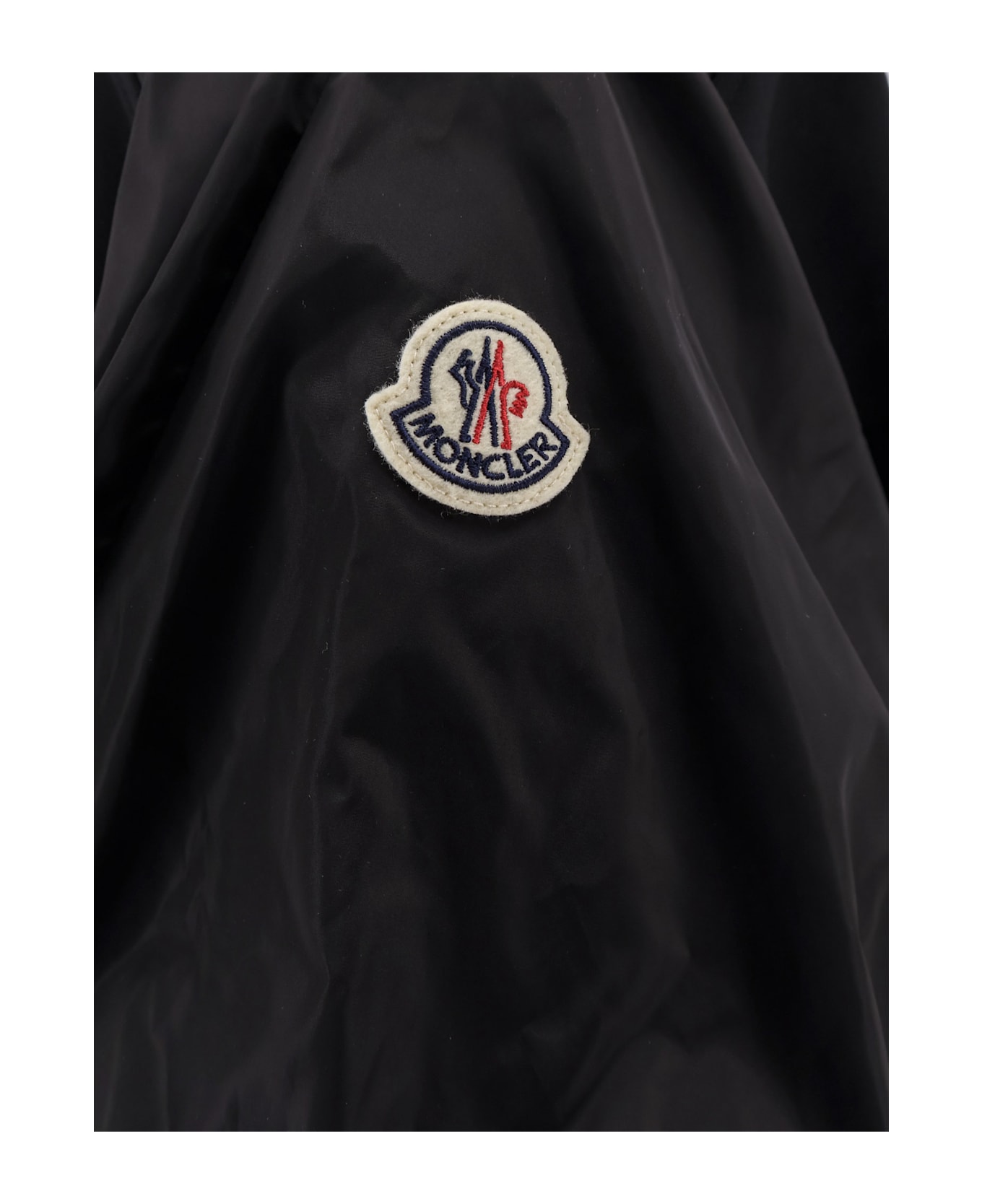 Moncler Cotton And Nylon T-shirt With Puffed Sleeves - Black