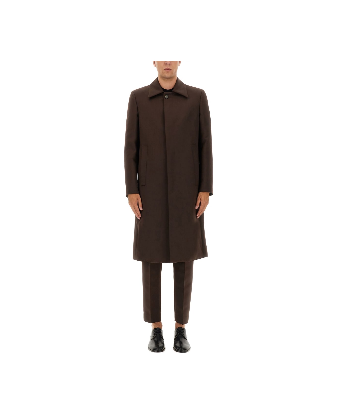 MM6 Maison Margiela Wool Blend Coat - BROWN