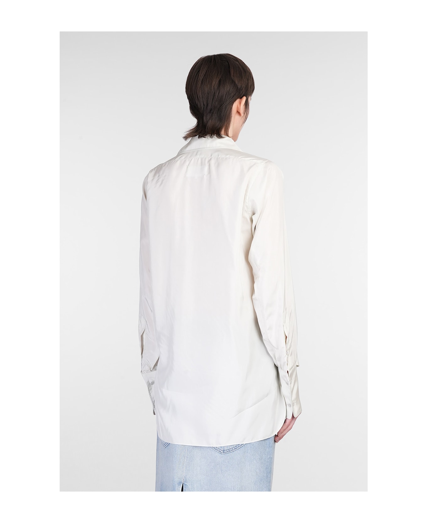 Shirt In Grey Viscose - Thumbnail 4