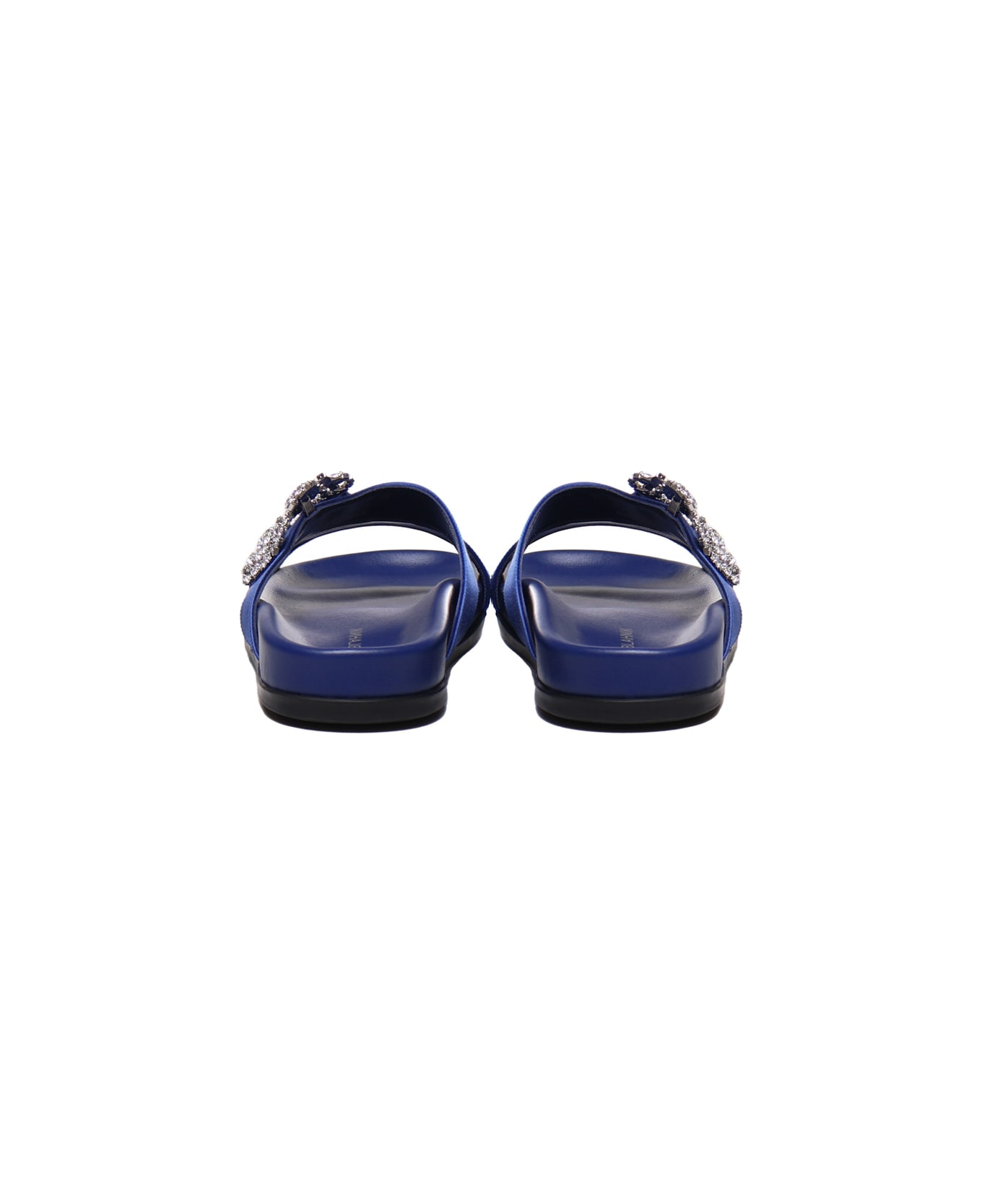 Manolo Blahnik Chilanghi Flat Sandals - Blue satin 