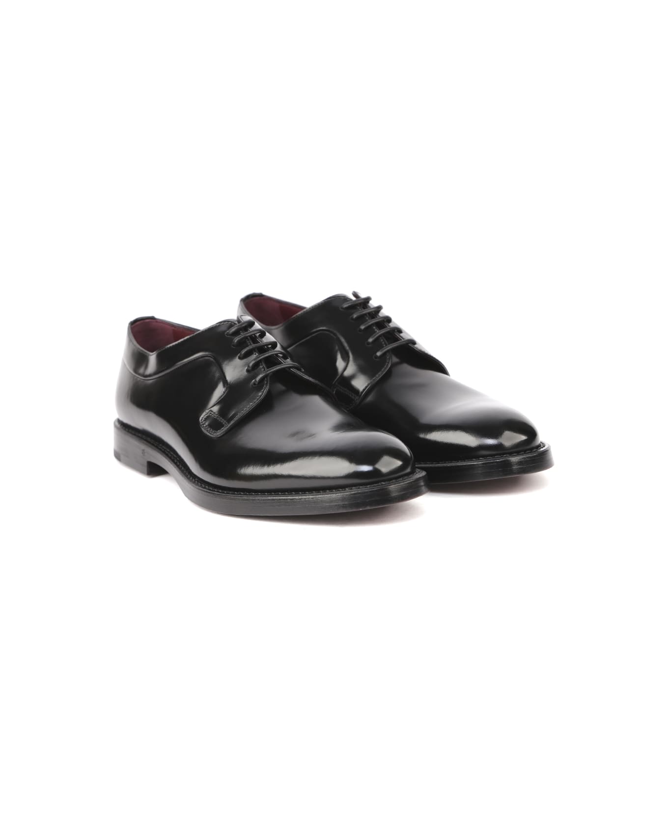 Dolce & Gabbana Black Derby Lace-up Leather Shoes - Black