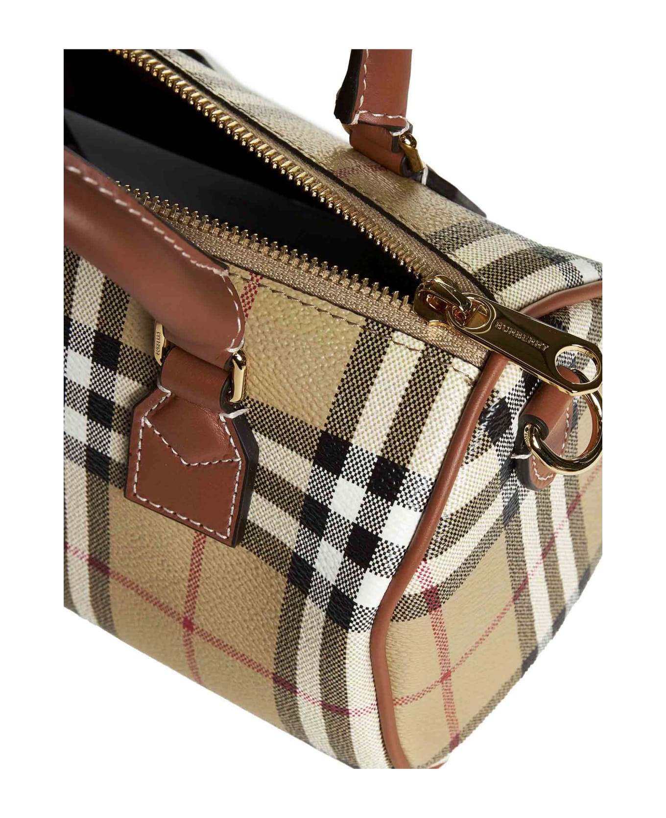 Burberry Bowling Mini Handbag - Vint Chck/brir Brown