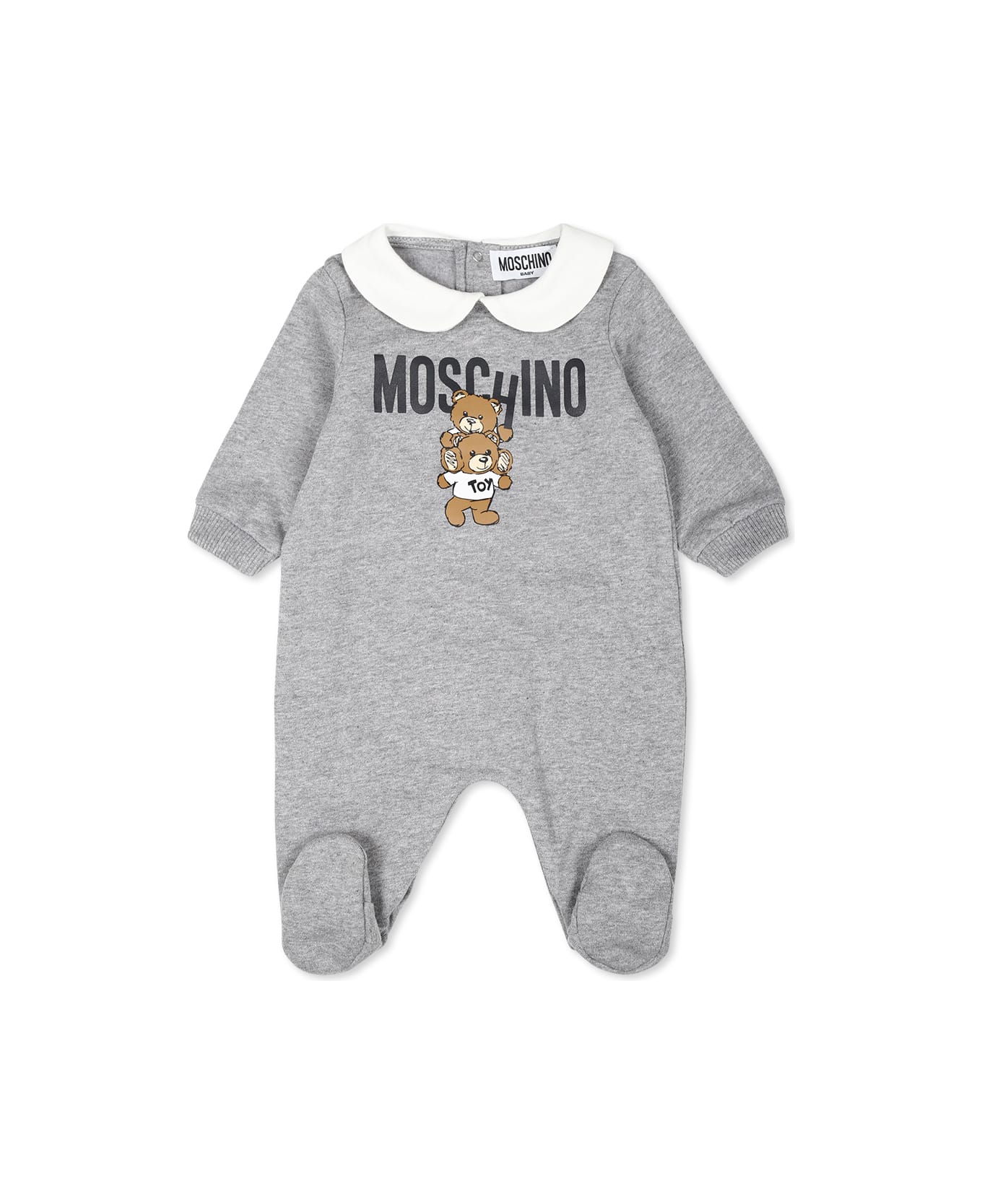 Moschino Grey Babygrow For Babykids With Two Teddy Bears - Grey