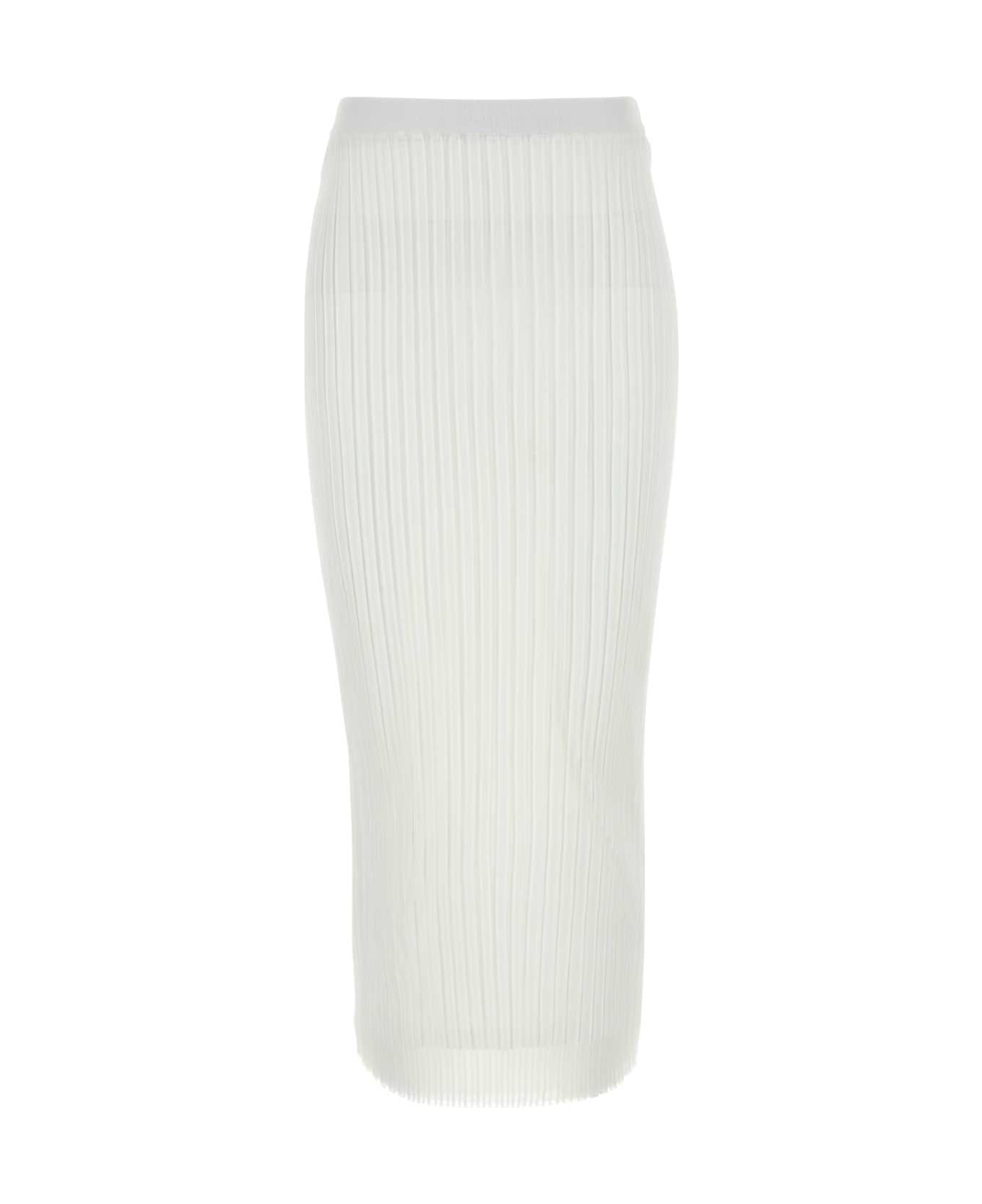 SportMax White Organza Album1234 Skirt - BIANCO OTTICO