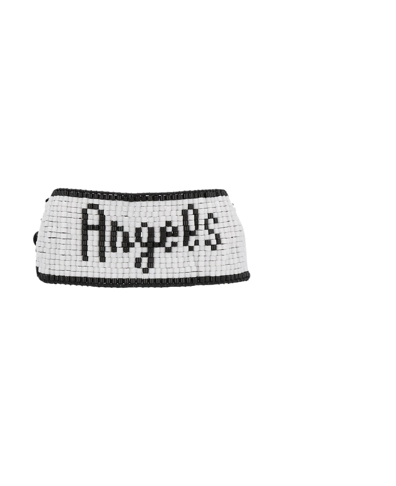 Palm Angels 'angel Beads' Bracelet - White/Black