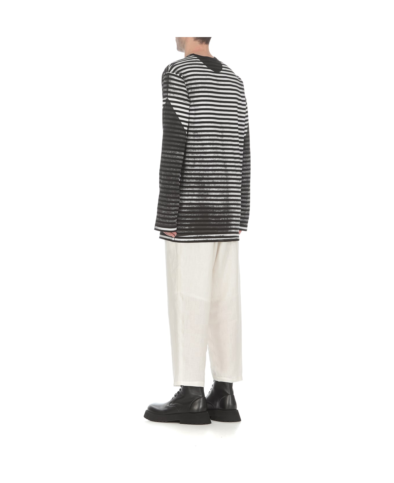 Yohji Yamamoto Striped Pattern Sweater - Grey