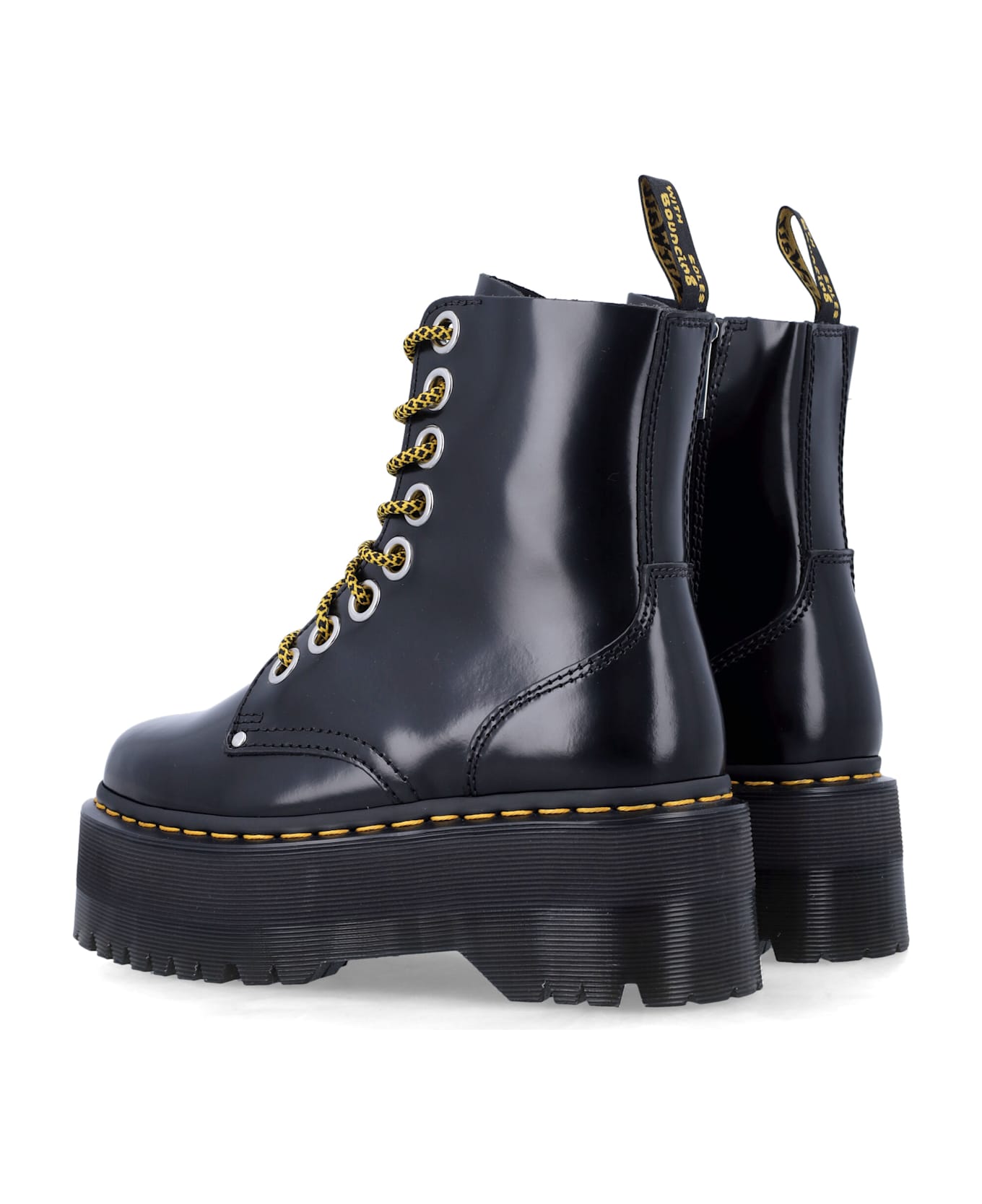 Dr. Martens Jadon Max Black Leather Platform Boots - BLACK