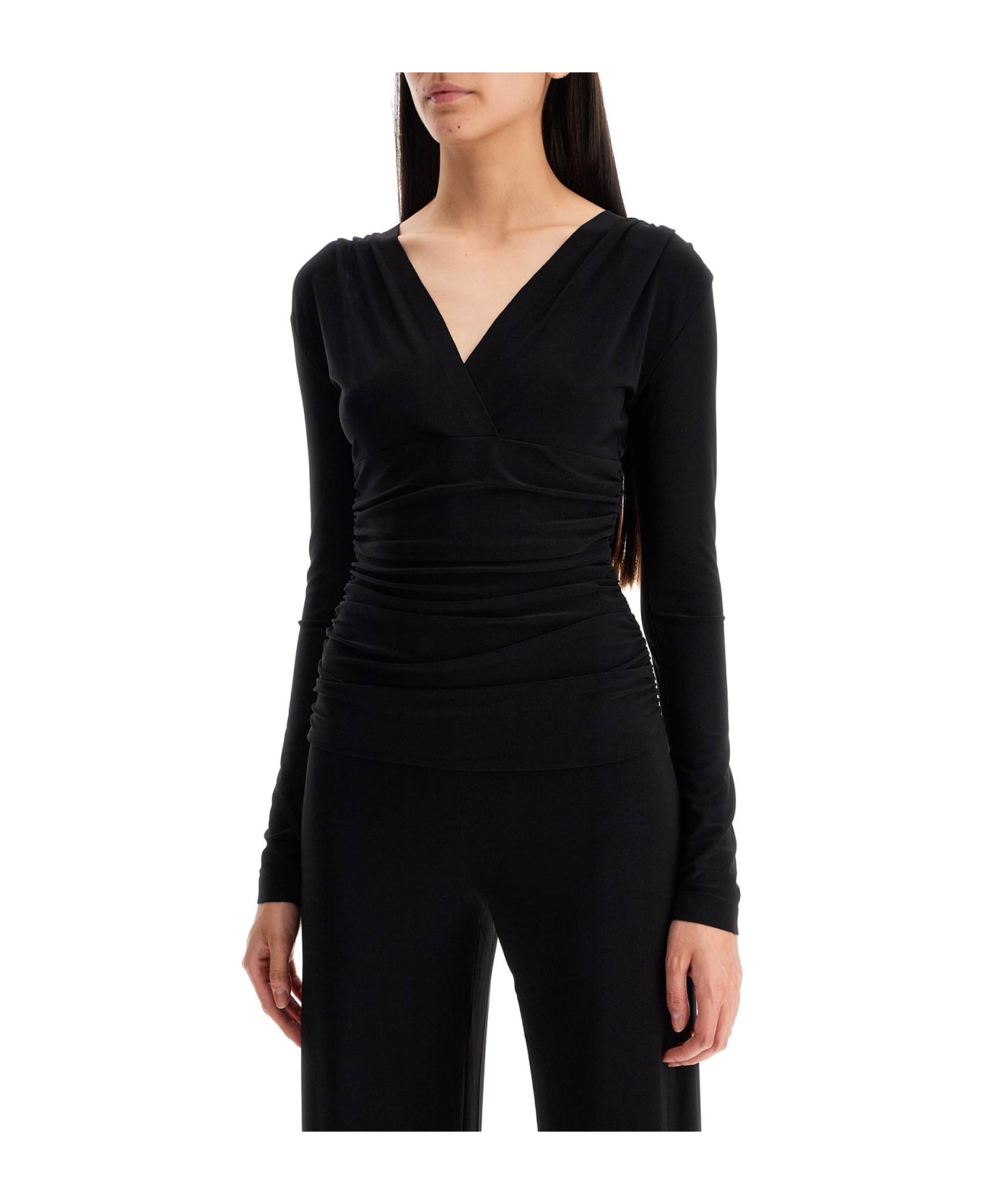 Norma Kamali Jumpsuit With Ruch - BLACK (Black)