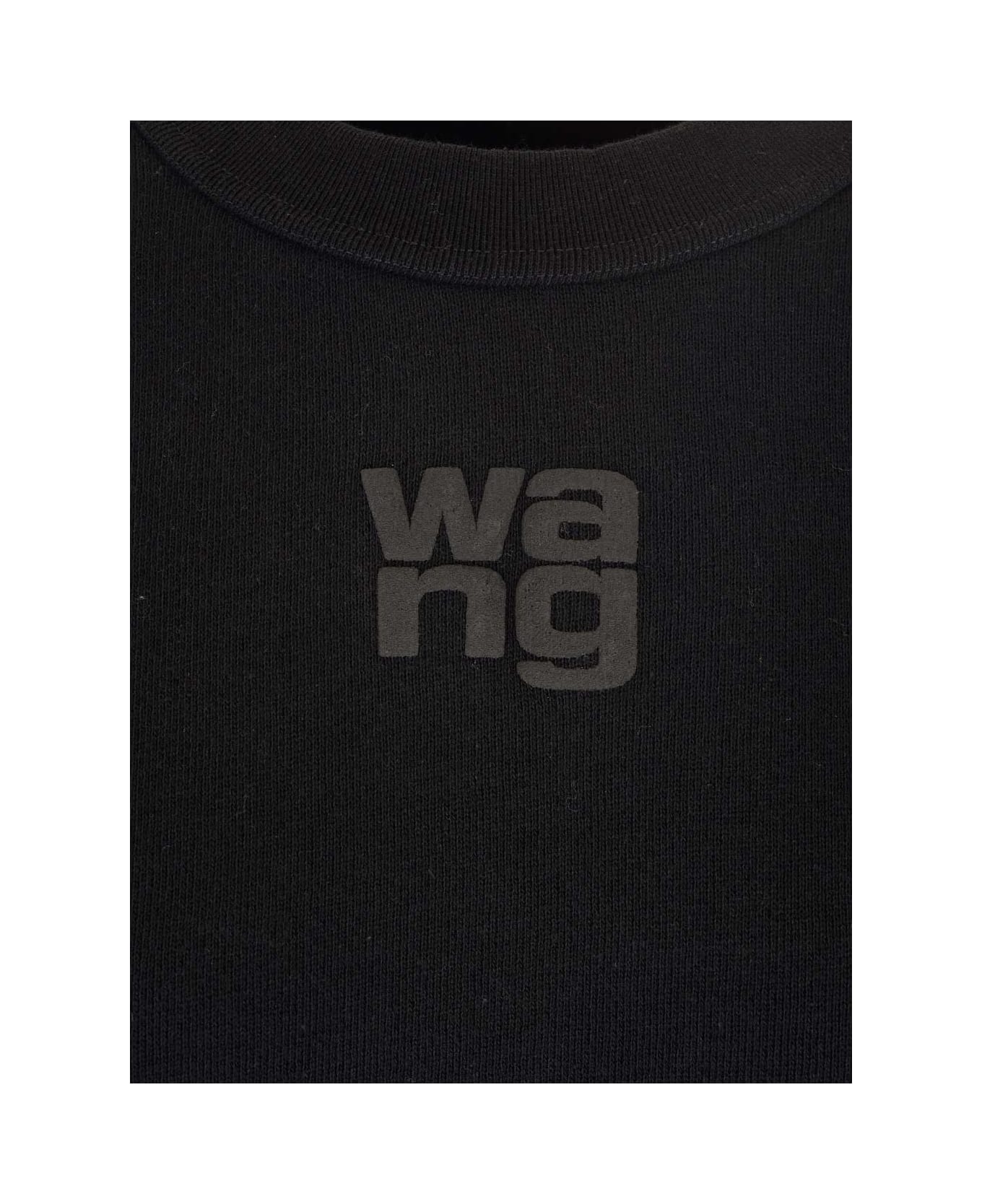 T by Alexander Wang Sweatshirt With Embossed Logo - BLACK フリース