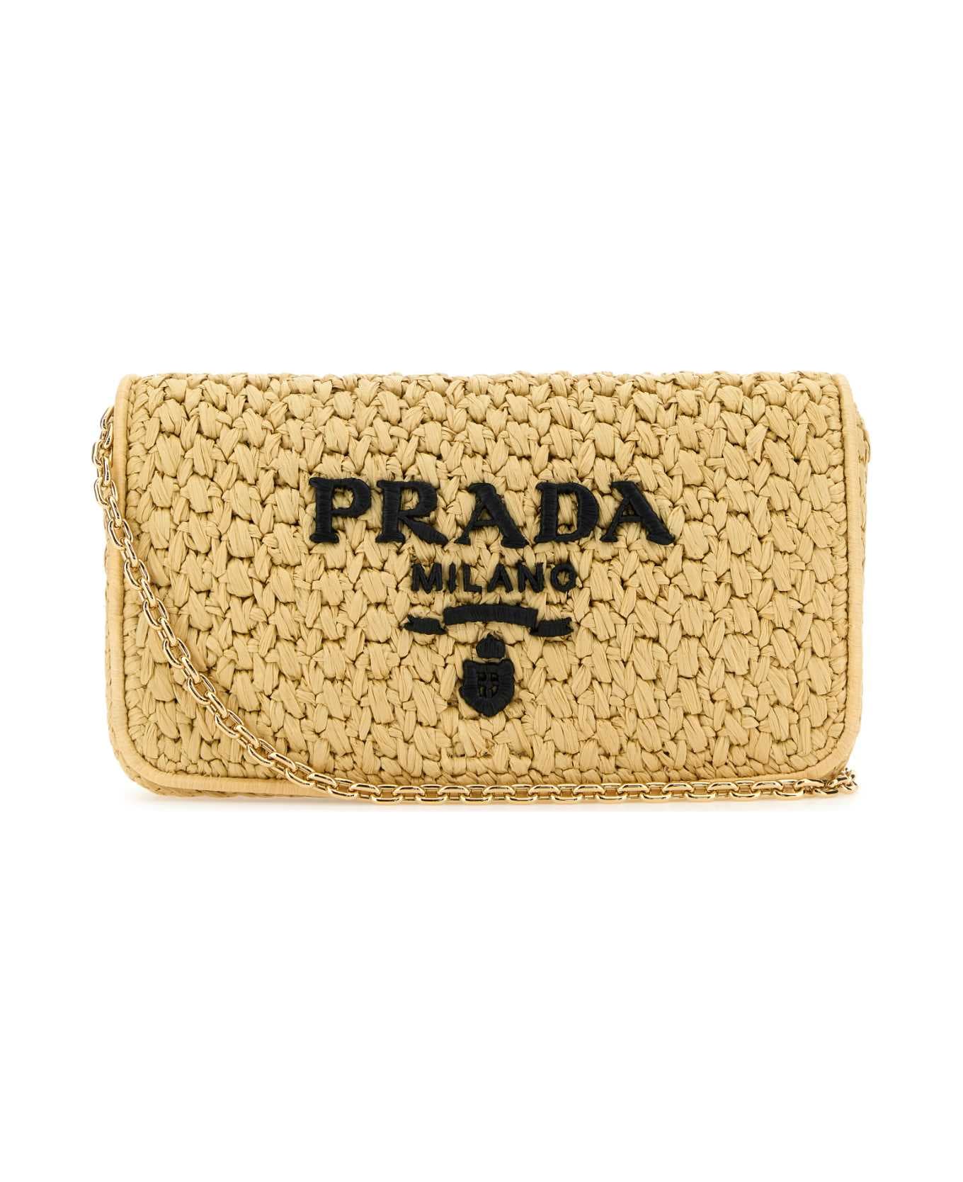 Prada Raffia Crossbody Bag - NATURALENERO