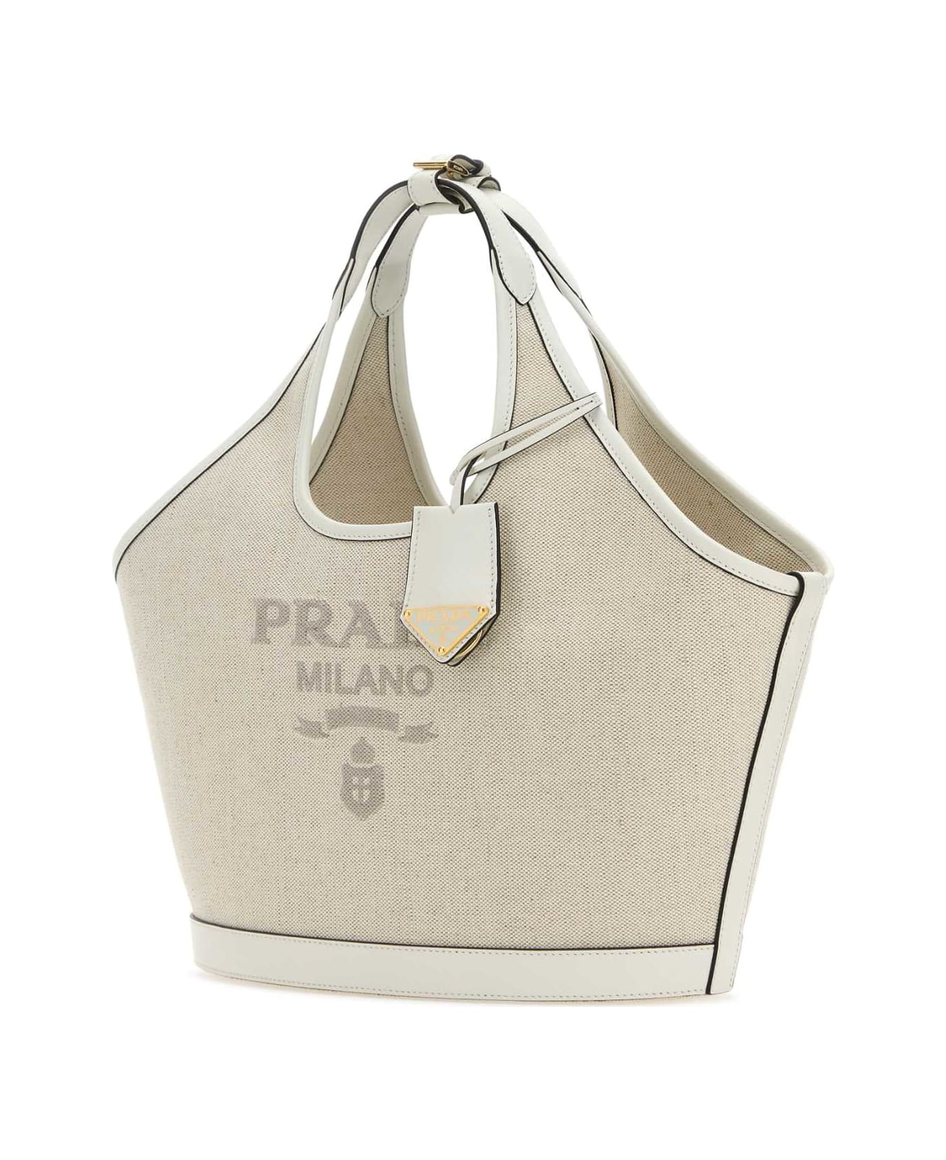 Prada Sand Canvas Handbag - NATURALEBIANCO トートバッグ