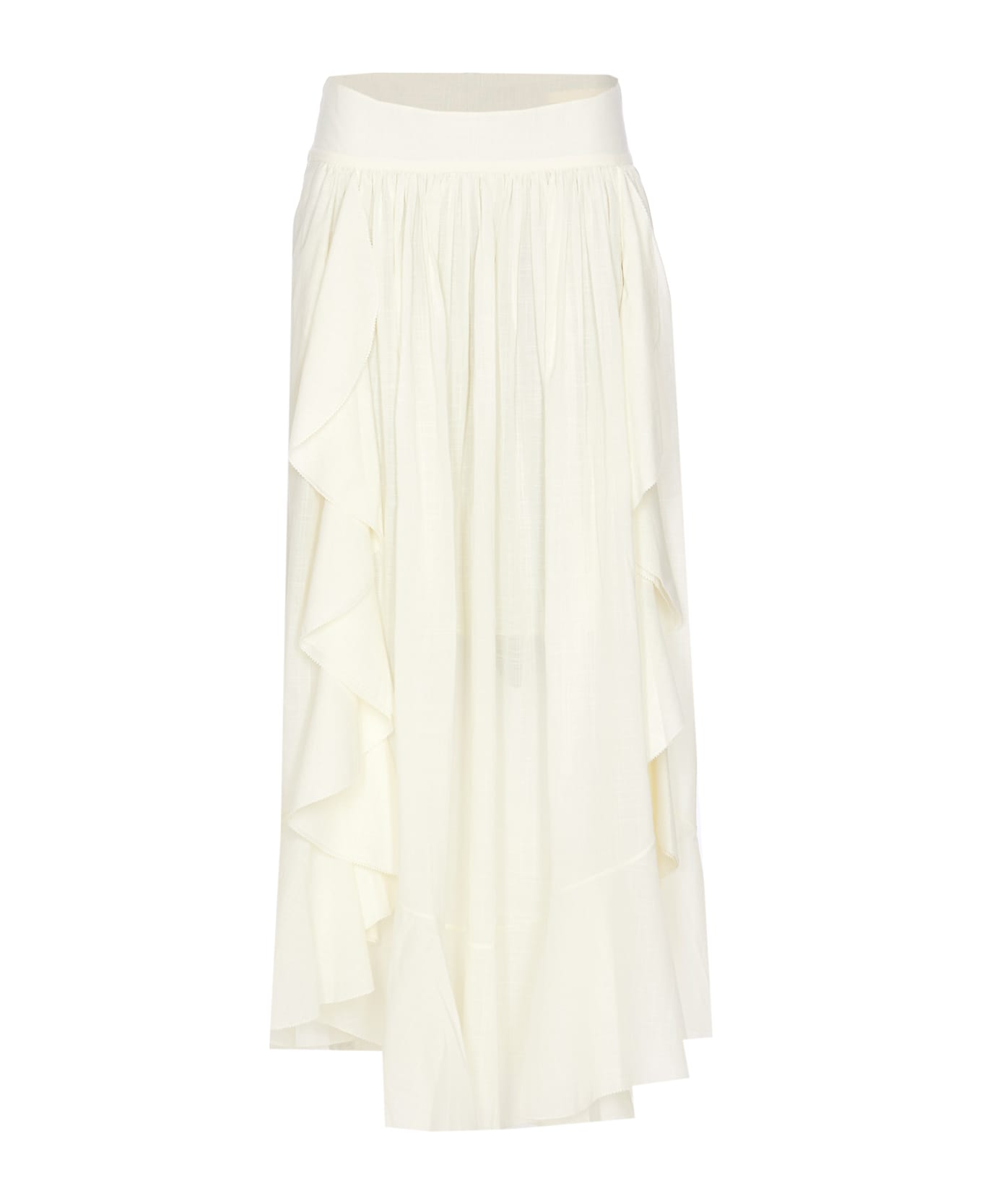 Zimmermann Acacia Ruffle Maxi Skirt - White