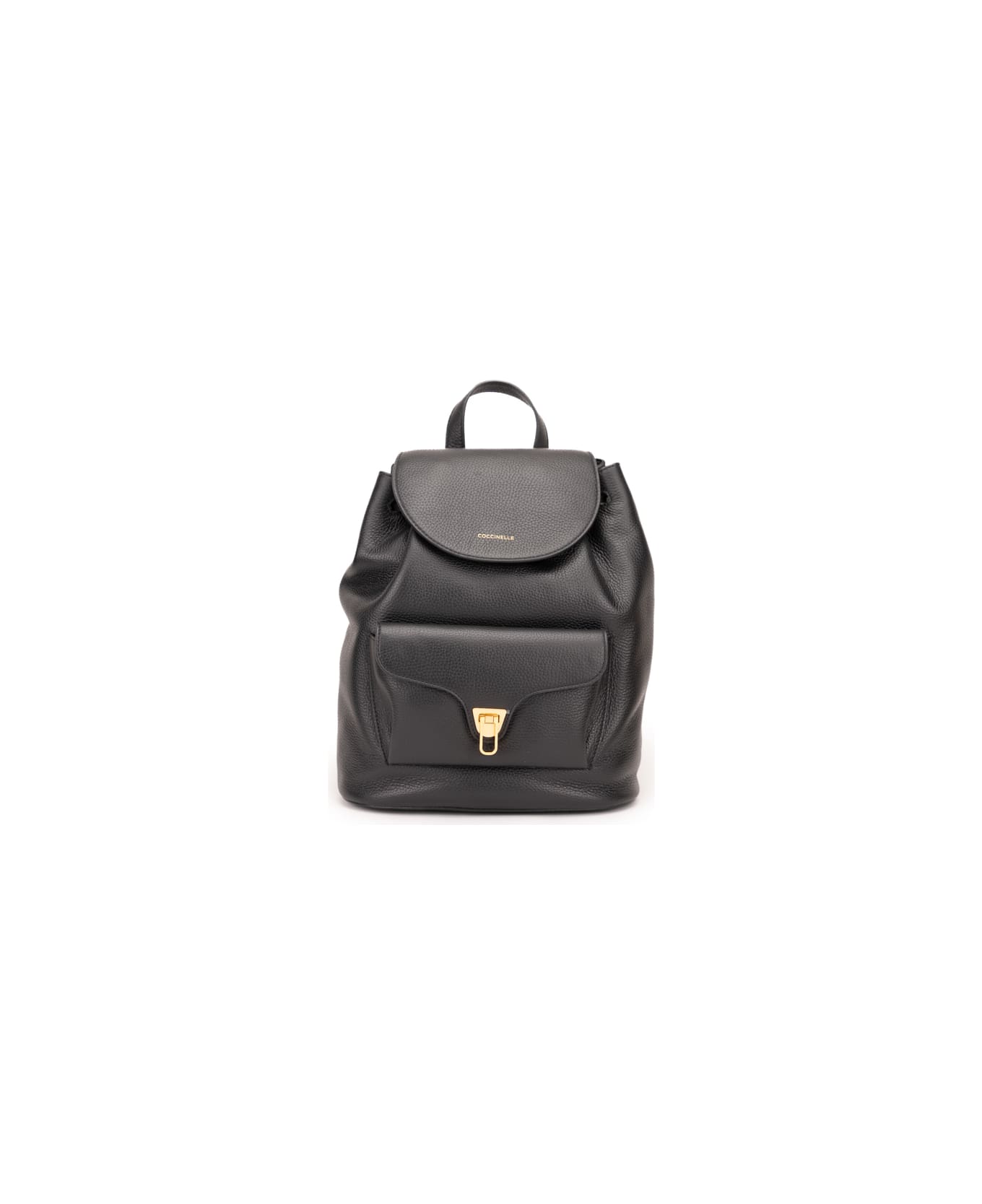 Coccinelle Hammered Leather Backpack - Noir