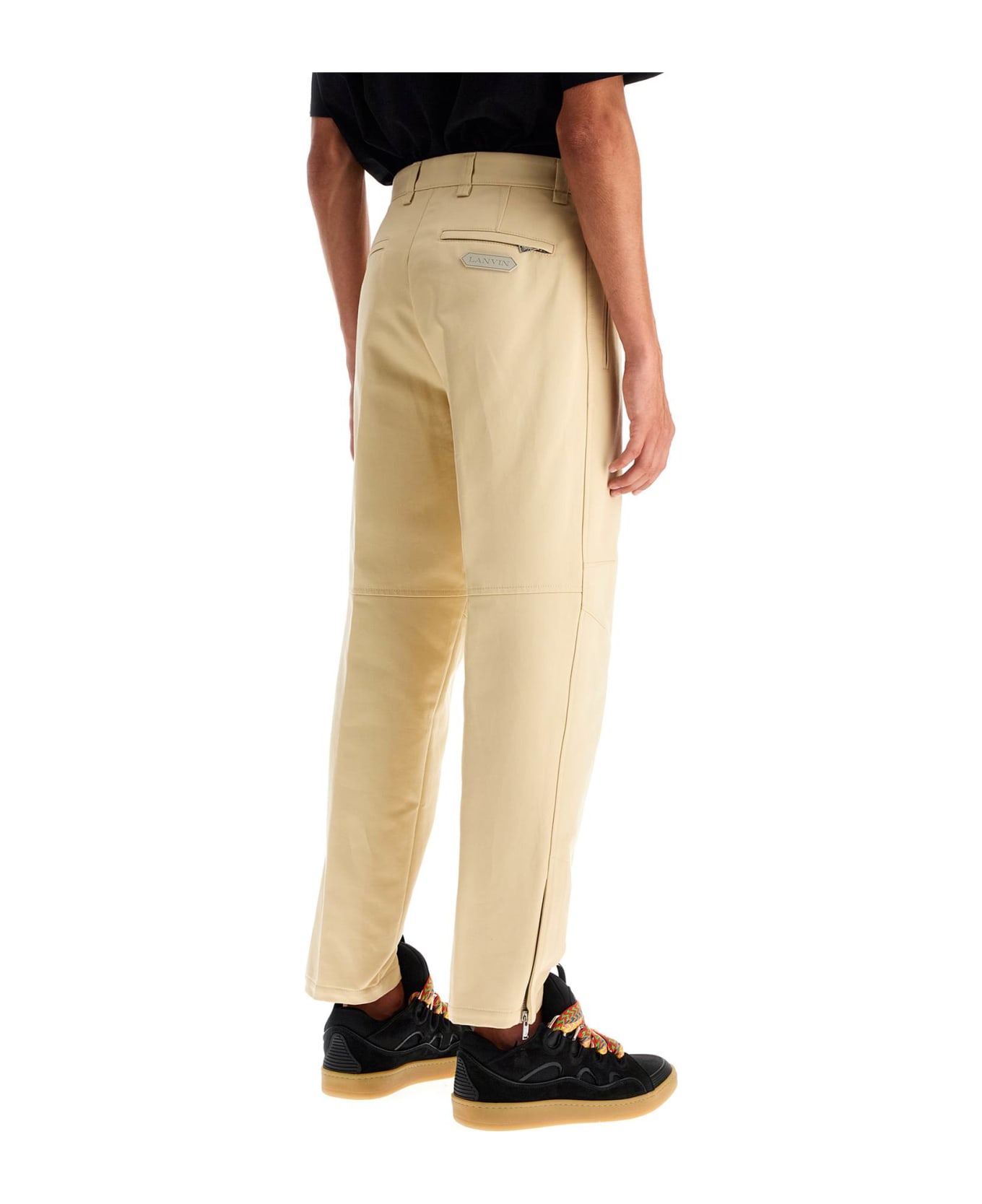 Lanvin Biker Gabardine Trousers - Beige