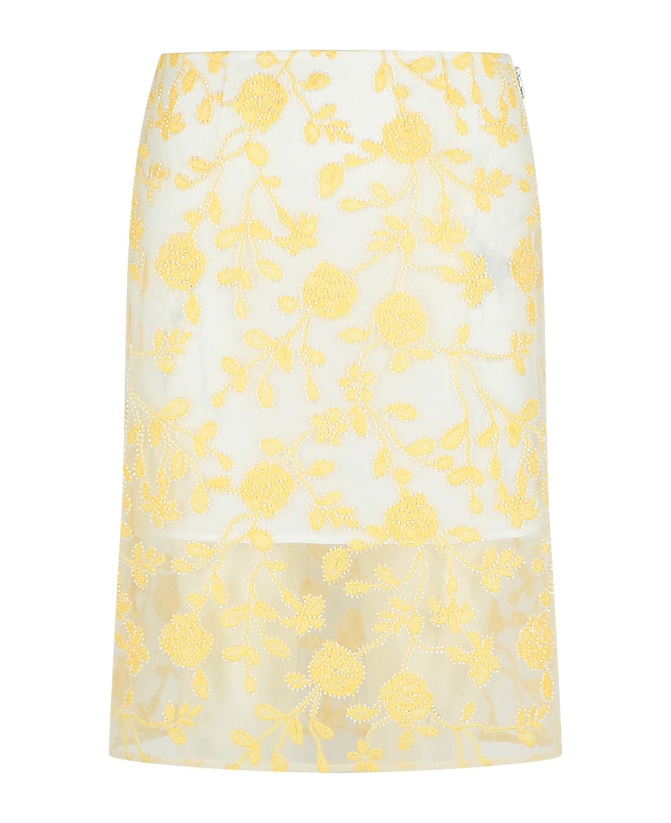 Rotate by Birger Christensen 'pencil Flower' Yellow Polyester Skirt - Yellow