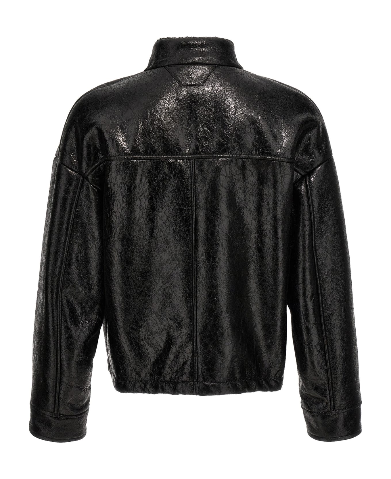 Salvatore Santoro Craclè Leather Jacket - Black   レザージャケット