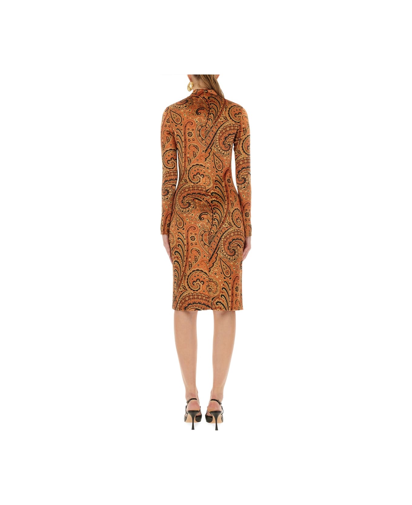 Etro Paisley Print Dress - ORANGE