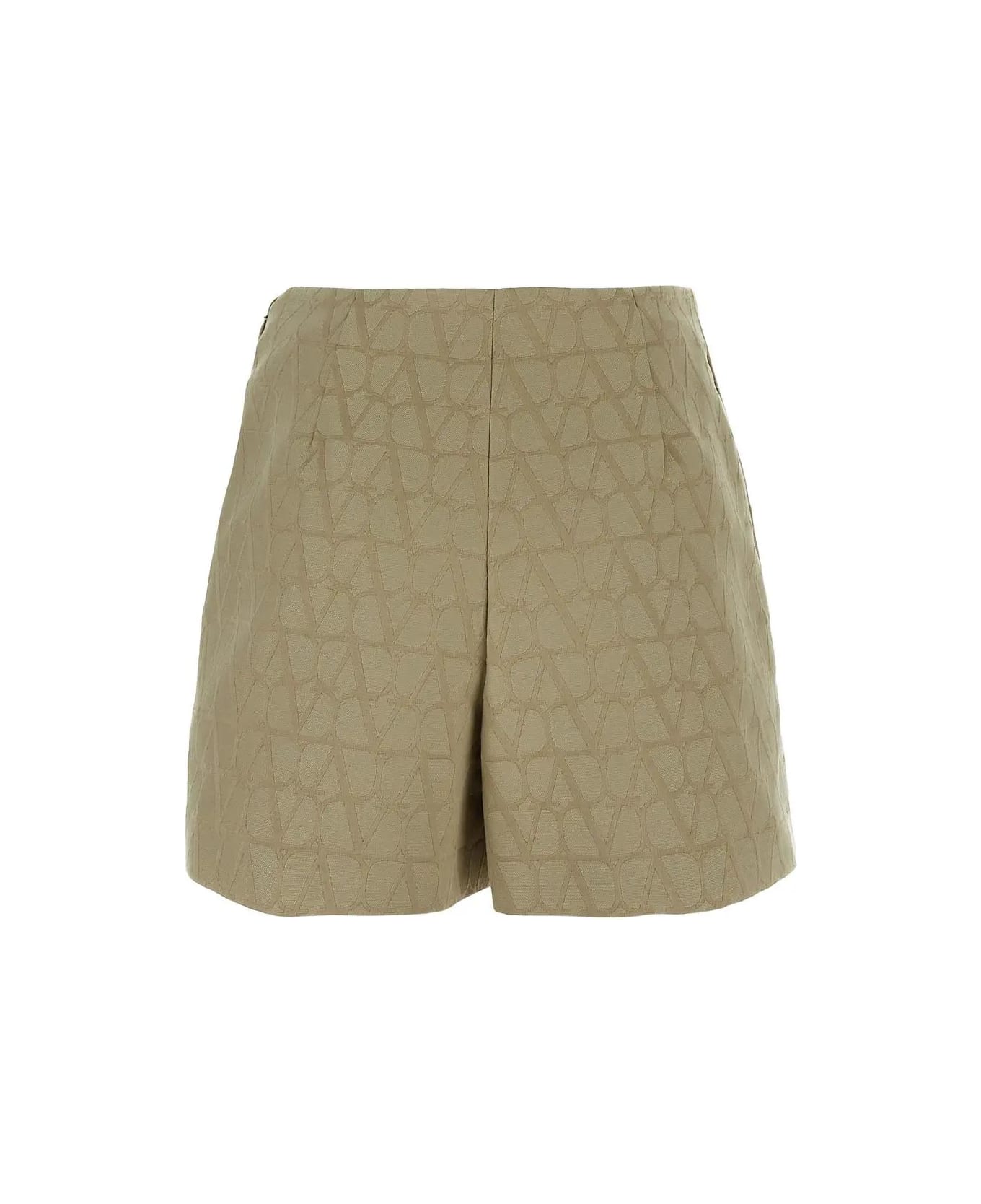 Valentino Logoed Shorts - Beige