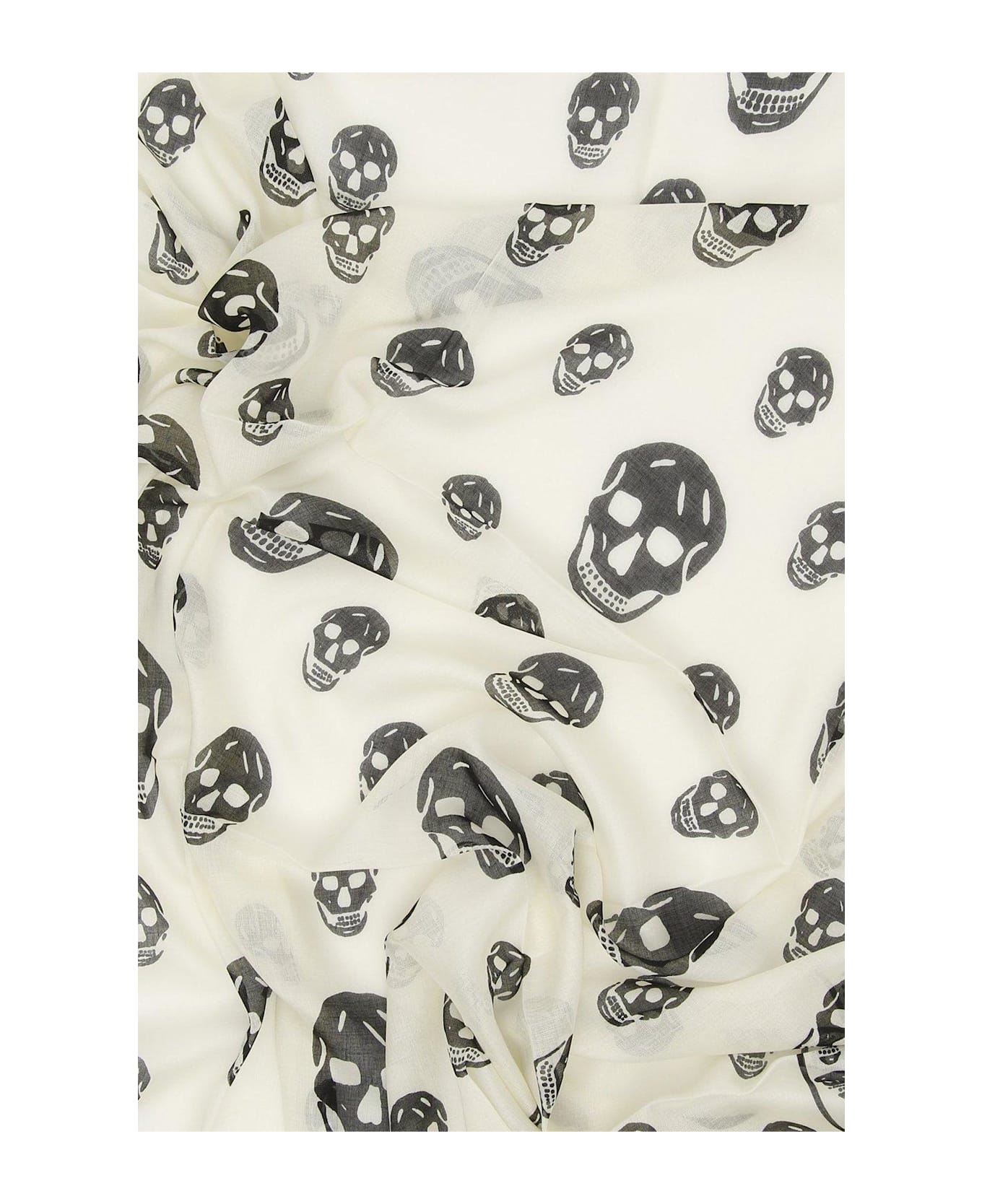 Alexander McQueen Skull Motif Scarf - Avorio e Nero