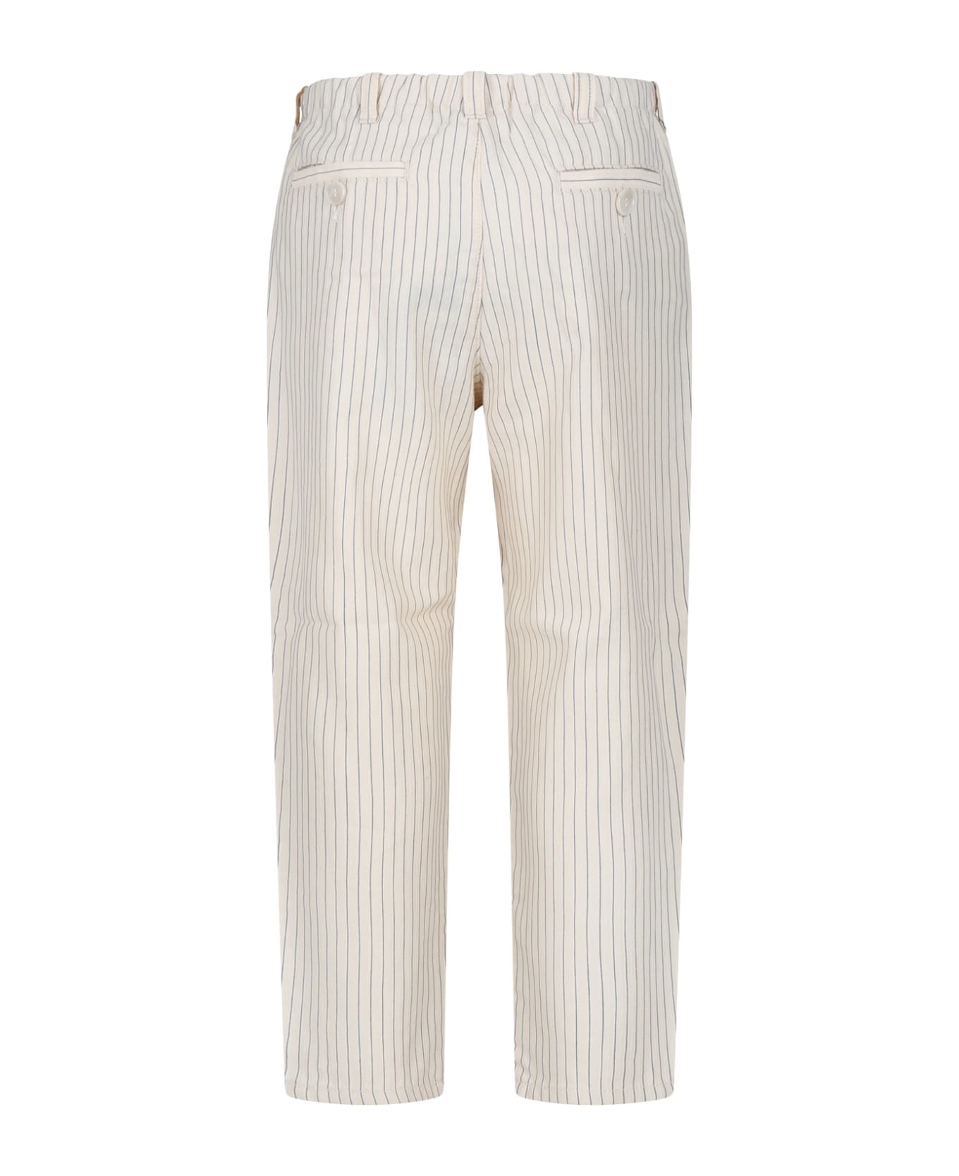 Emporio Armani Ivory Trousers For Boy With Eagle - Avorio