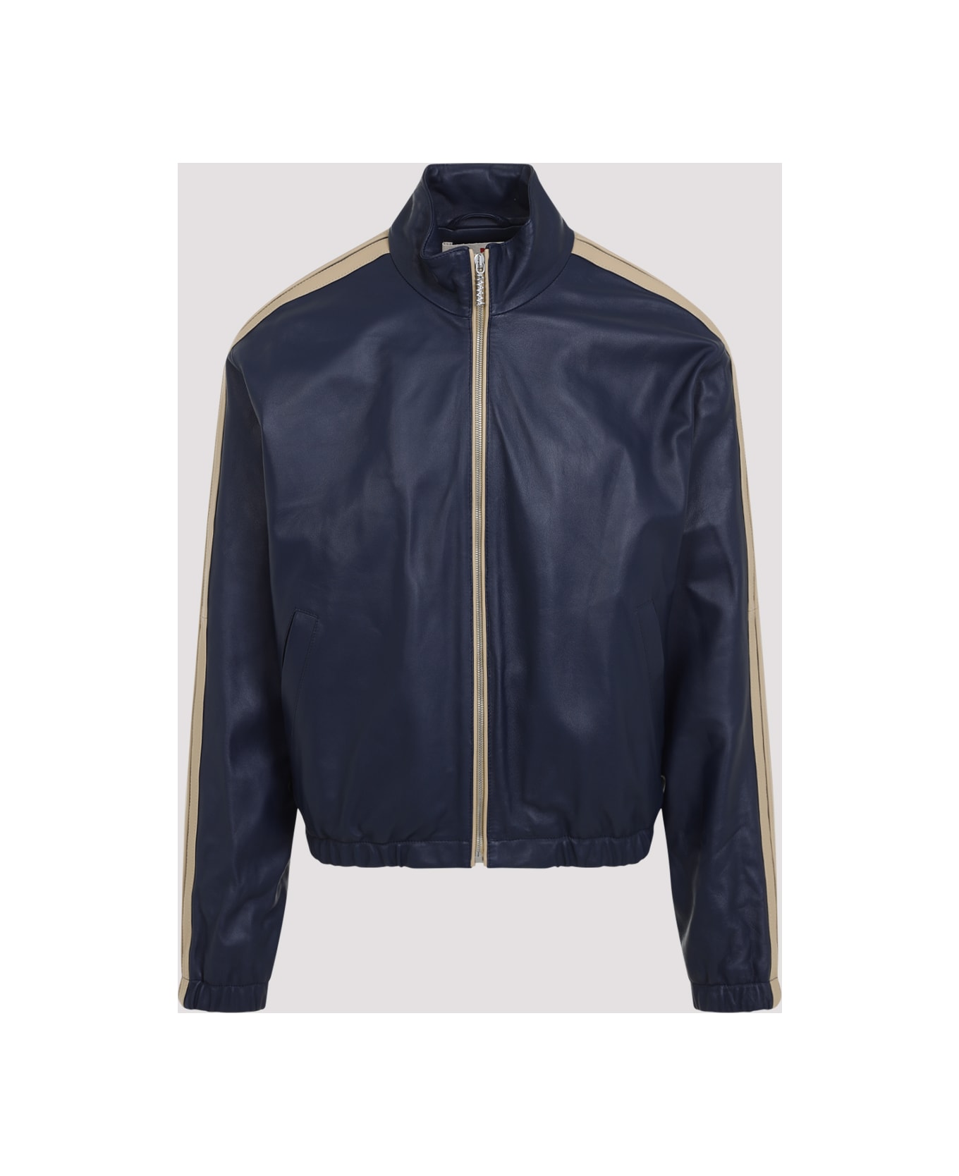 Marni Ovine Leather Jacket - Blue China