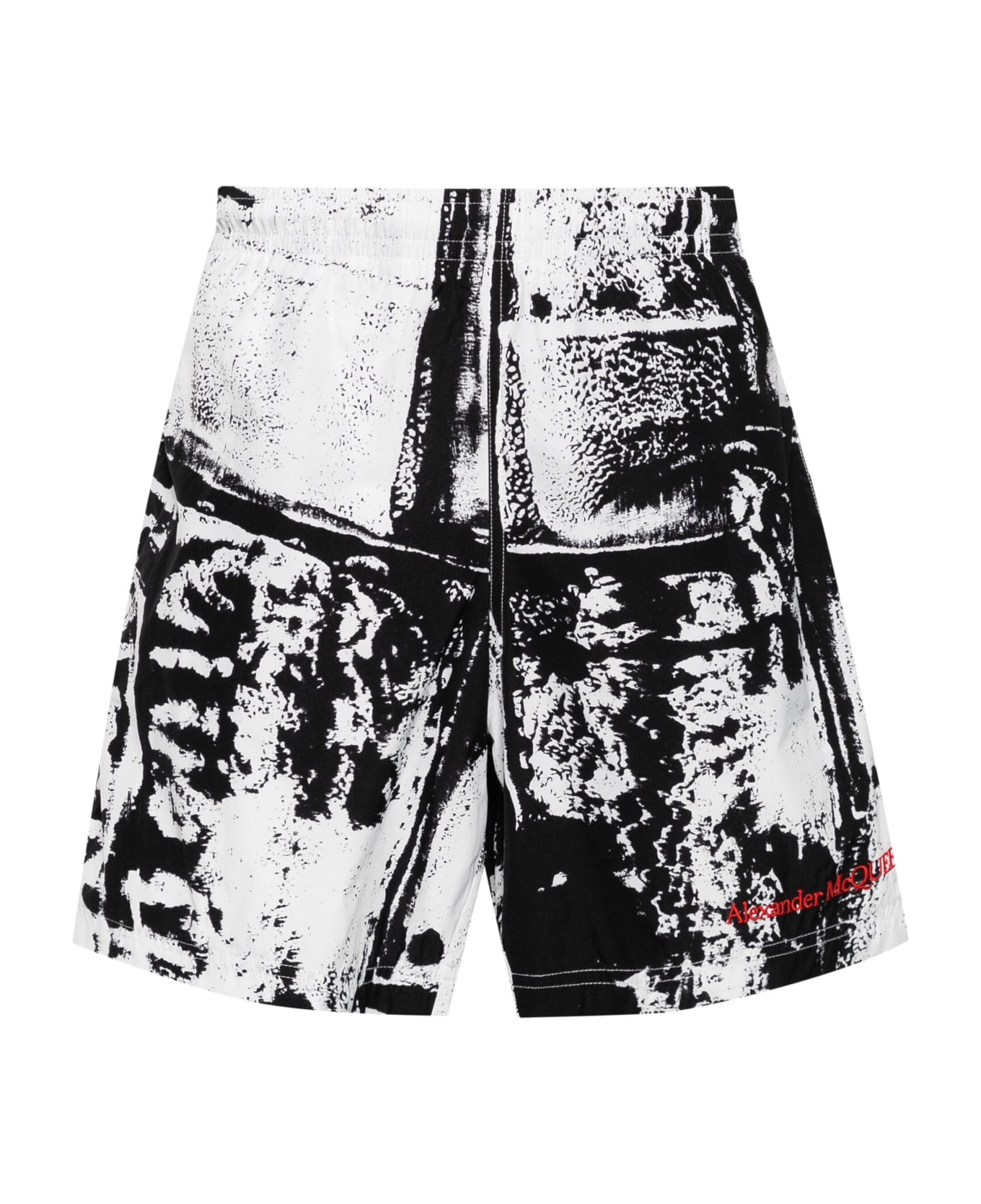 Alexander McQueen Swim Shorts - White Black スイムトランクス