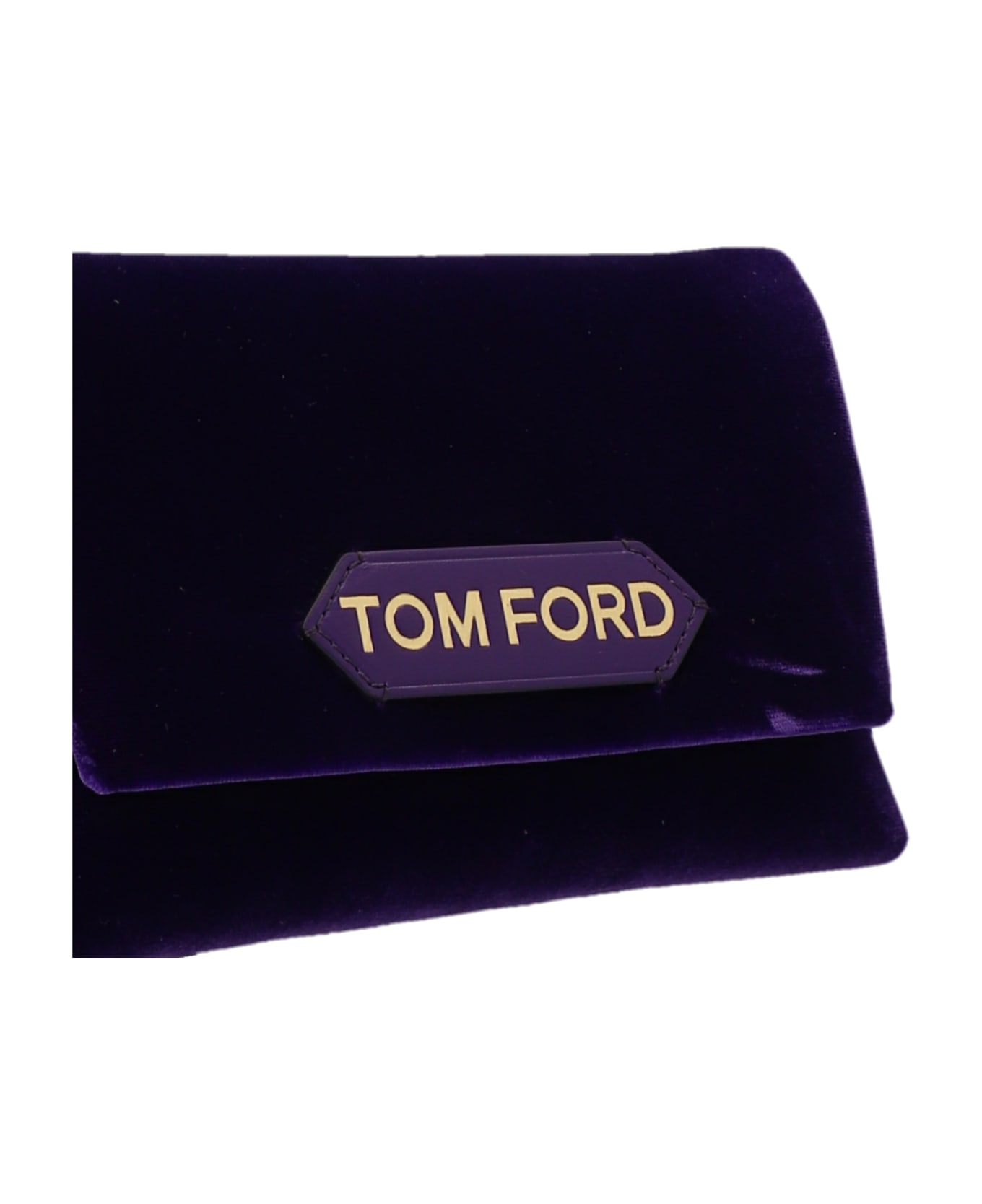 Tom Ford Logo Velvet Clutch Bag - Purple