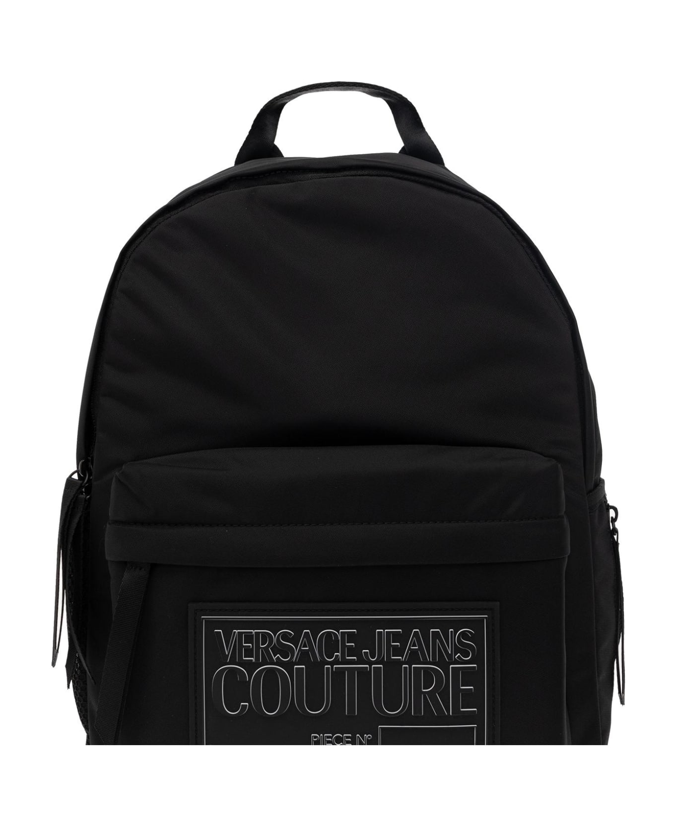 Versace Jeans Couture Logo Patch Zipped Backpack - Nero
