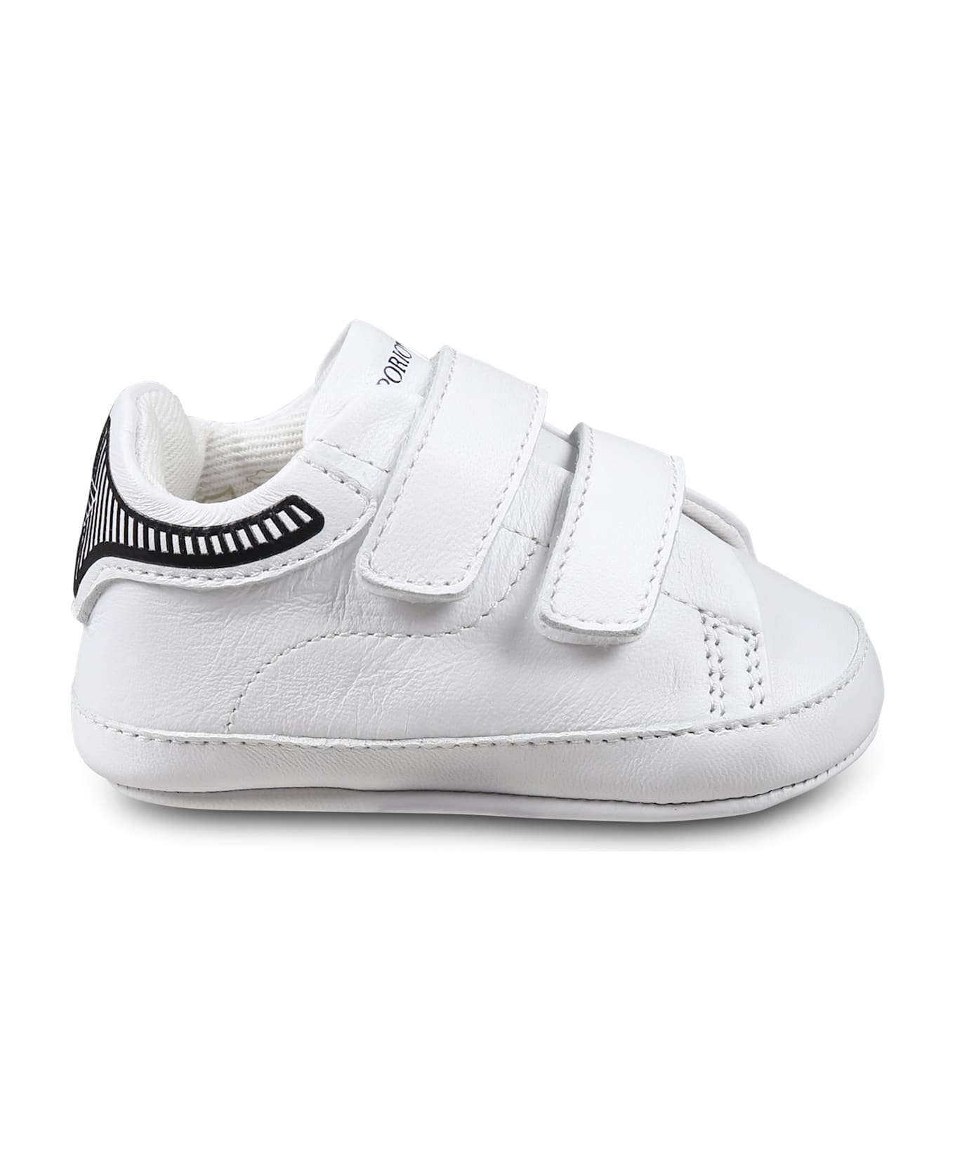 Emporio Armani White Sneakers For Baby Boy With Logo - White