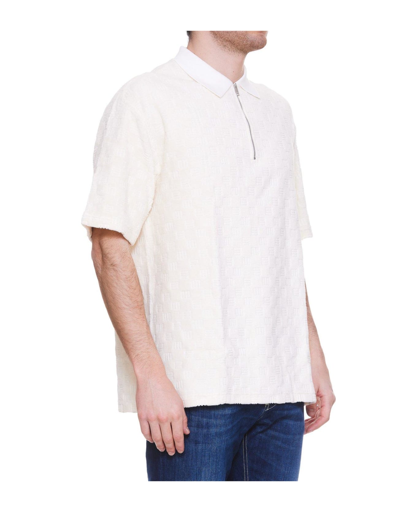 AMBUSH Monogram Pattern Zipped Polo Shirt