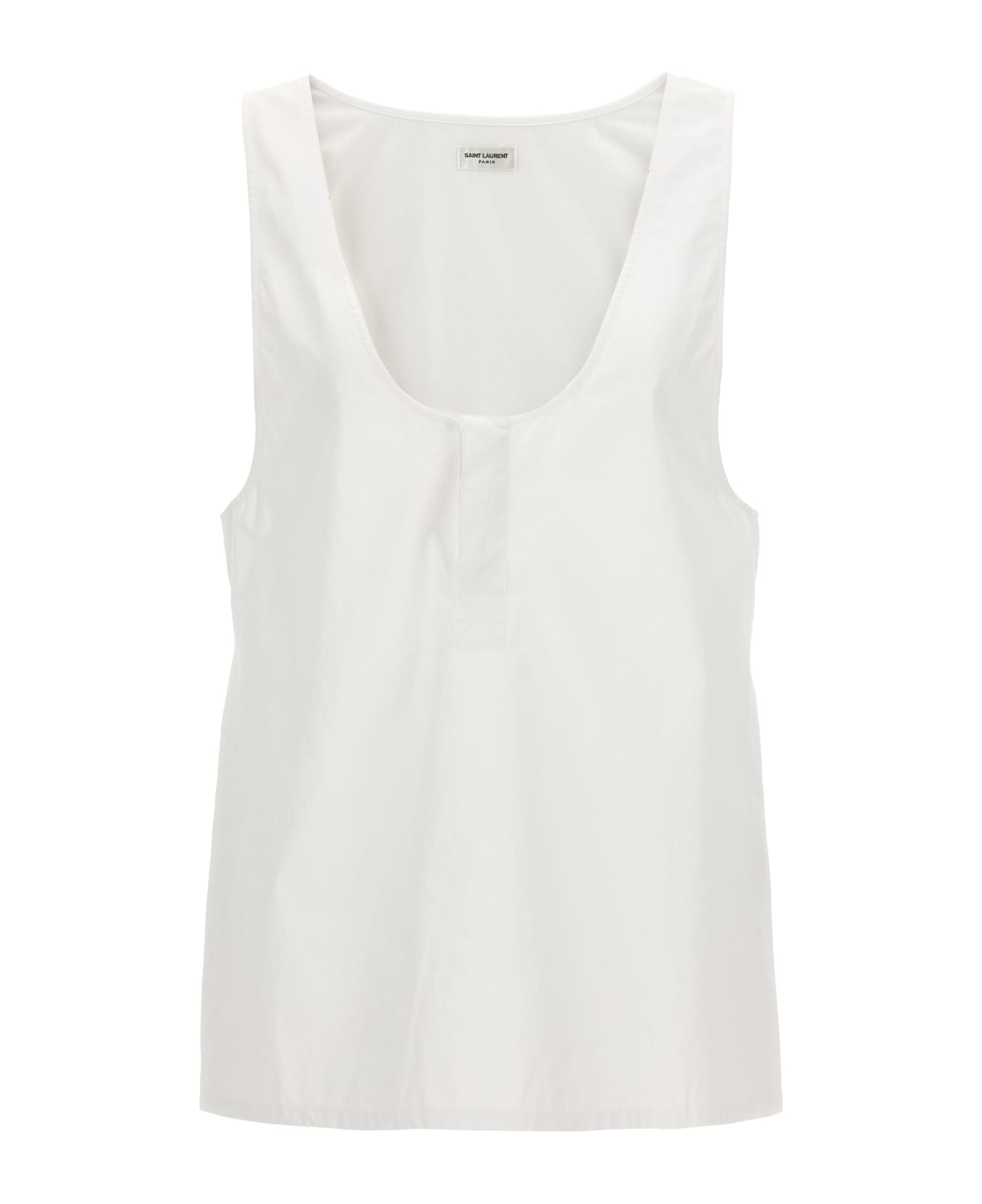 Saint Laurent Henley Tank Top - White