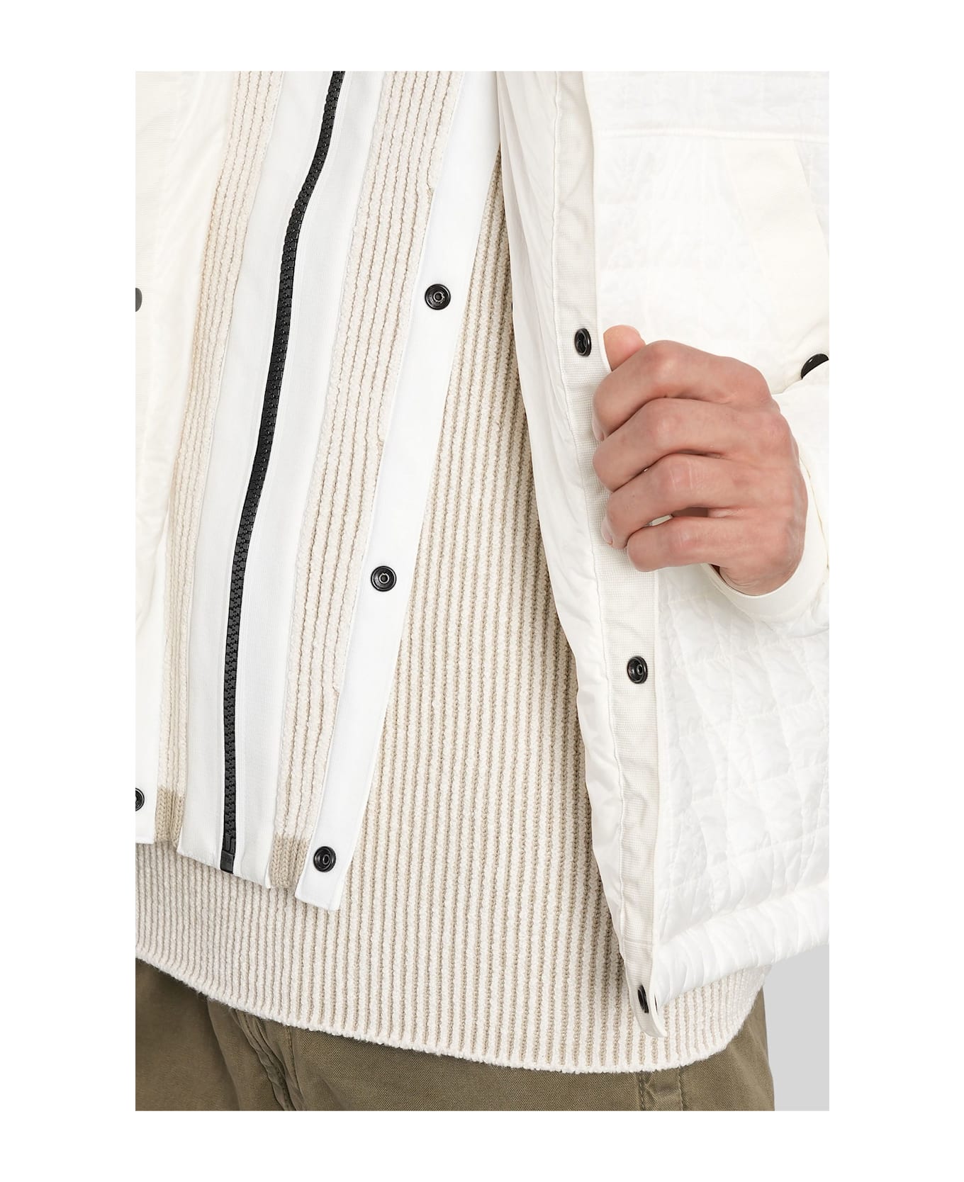 Stone Island Casual Jacket In Beige Polyamide - beige