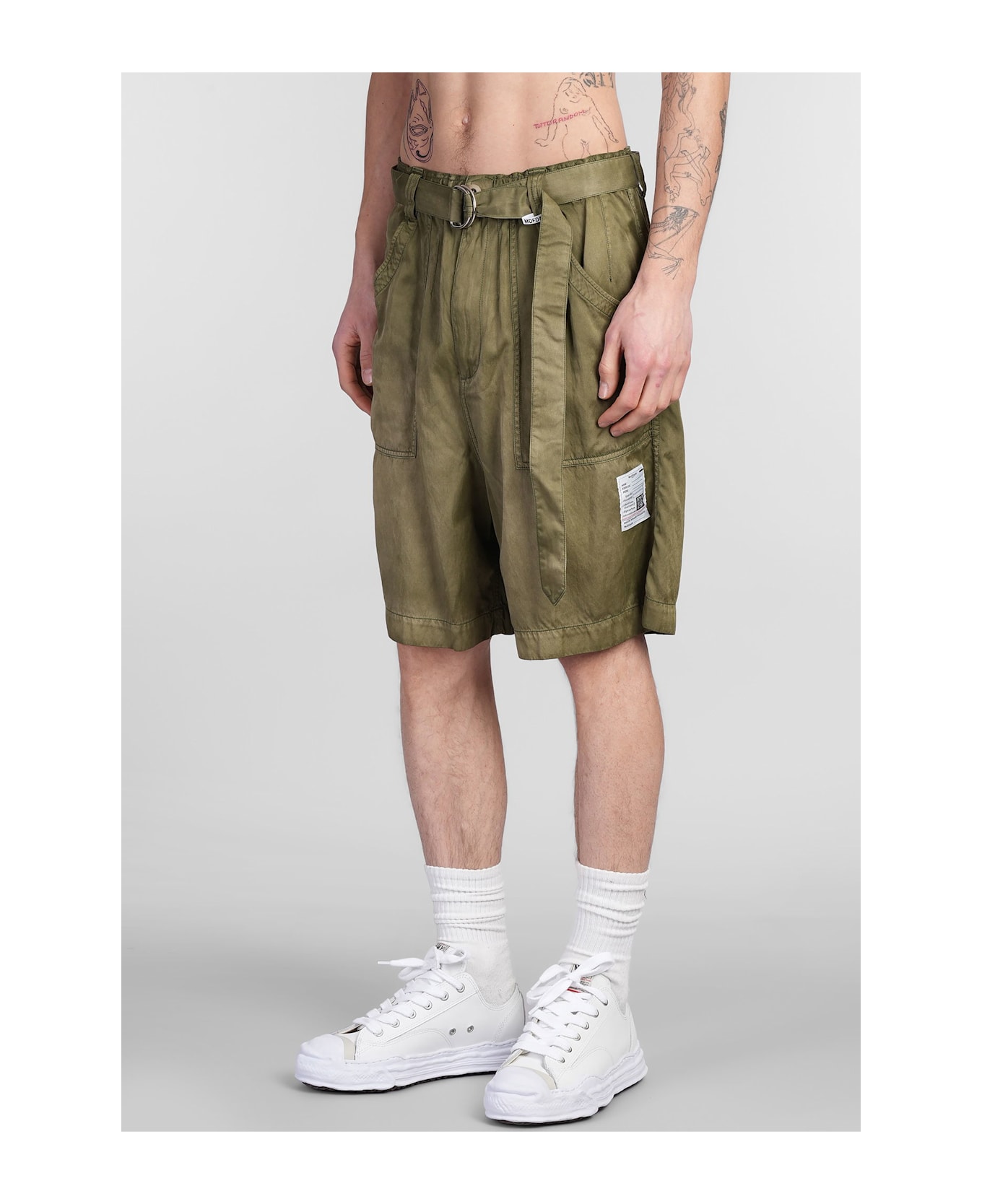 Mihara Yasuhiro Shorts In Khaki Rayon - khaki