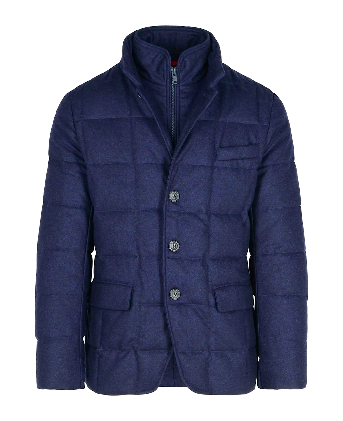 Fay Navy Blue Virgin Wool Double-front Jacket - Blue