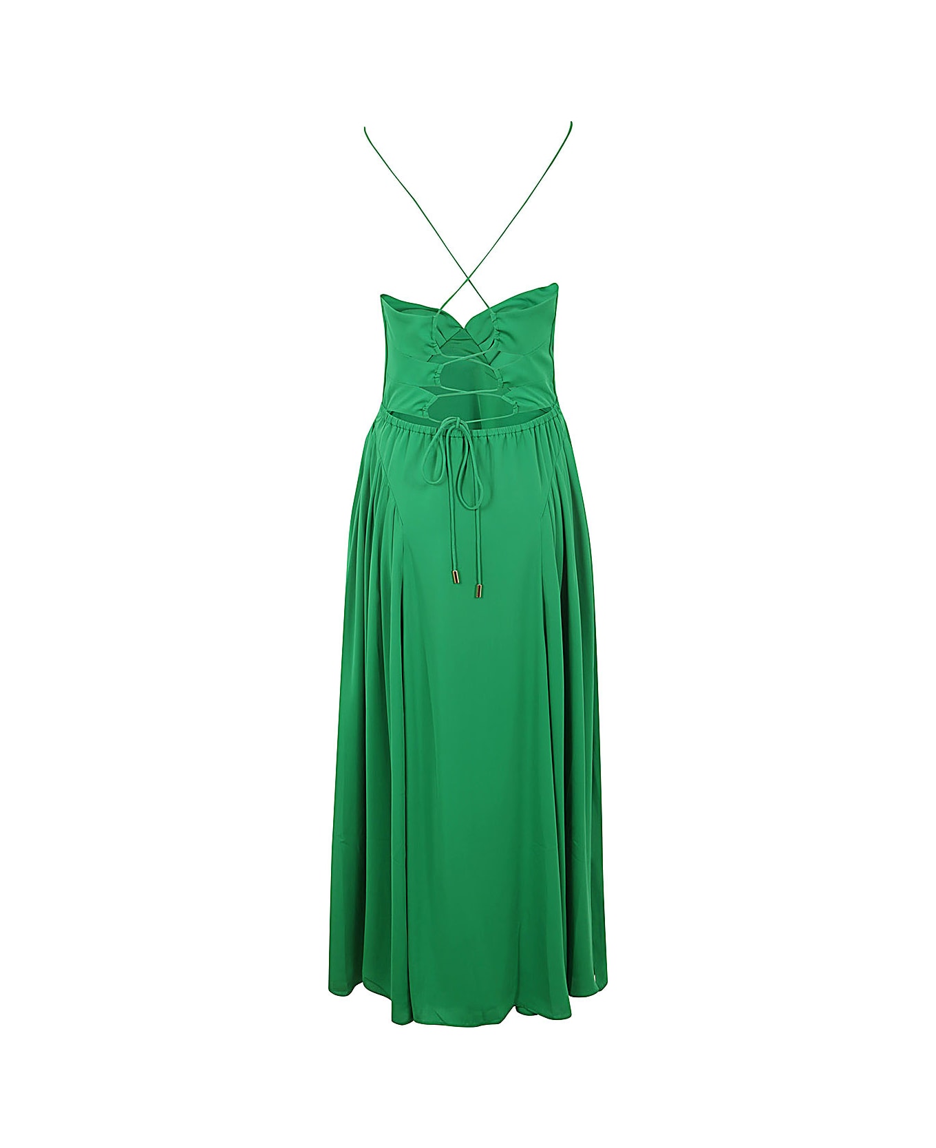 self-portrait Green Viscose Midi Dress - G Green ワンピース＆ドレス