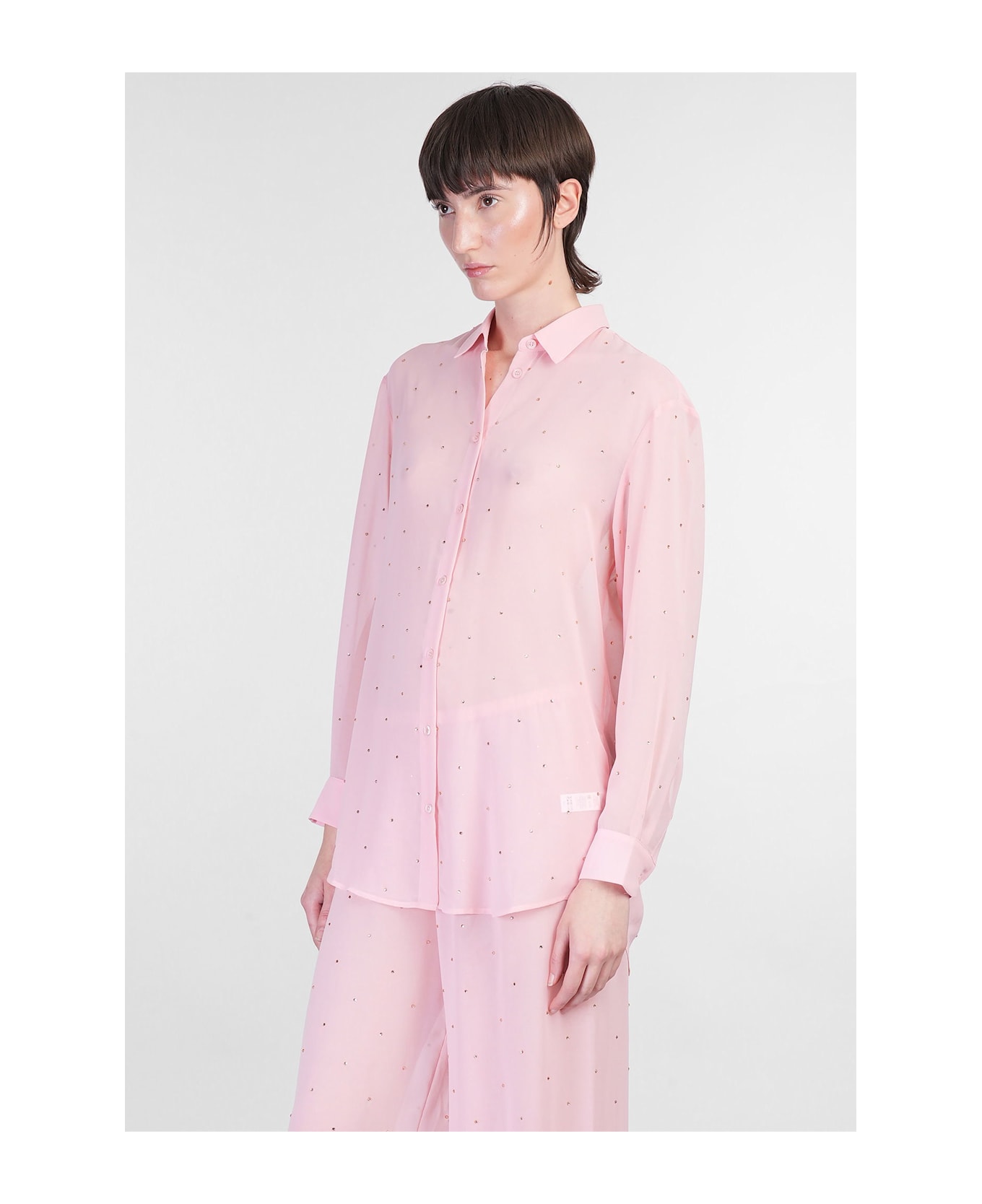 MC2 Saint Barth Brigitte Shirt In Rose-pink Polyester - rose-pink