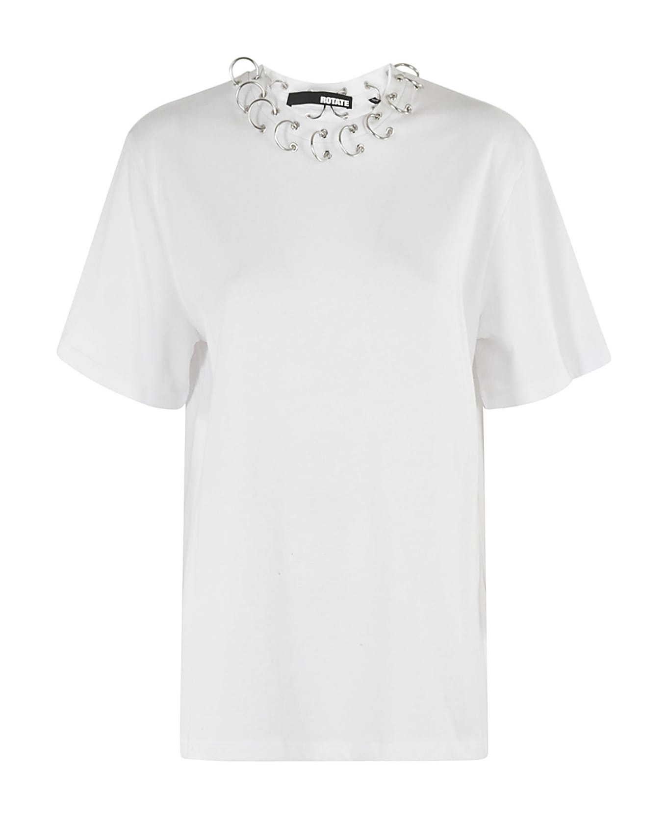 Rotate by Birger Christensen 'oversize Ring' Cotton T-shirt - WHITE Tシャツ