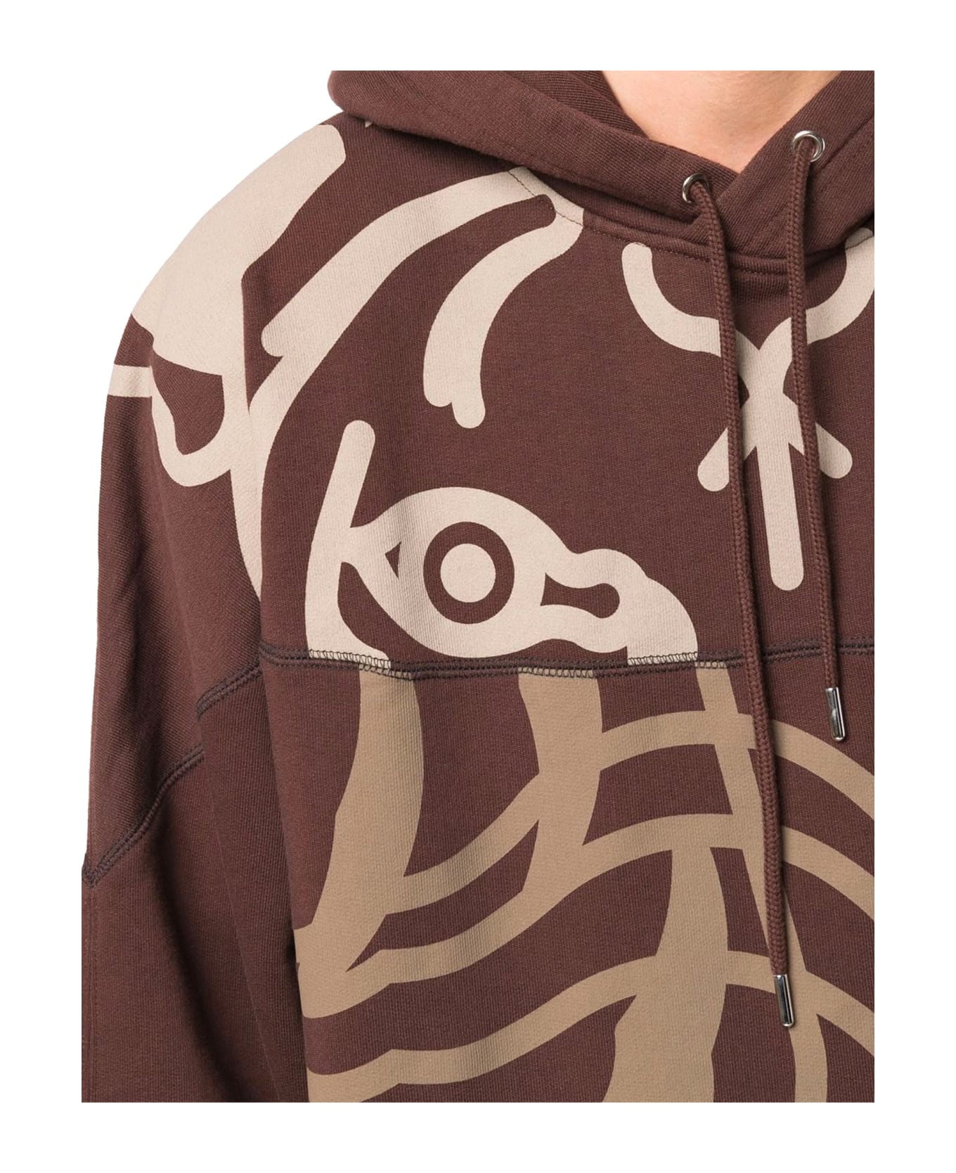 Kenzo Tiger-print Pullover Hoodie Sweatshirt - Brown