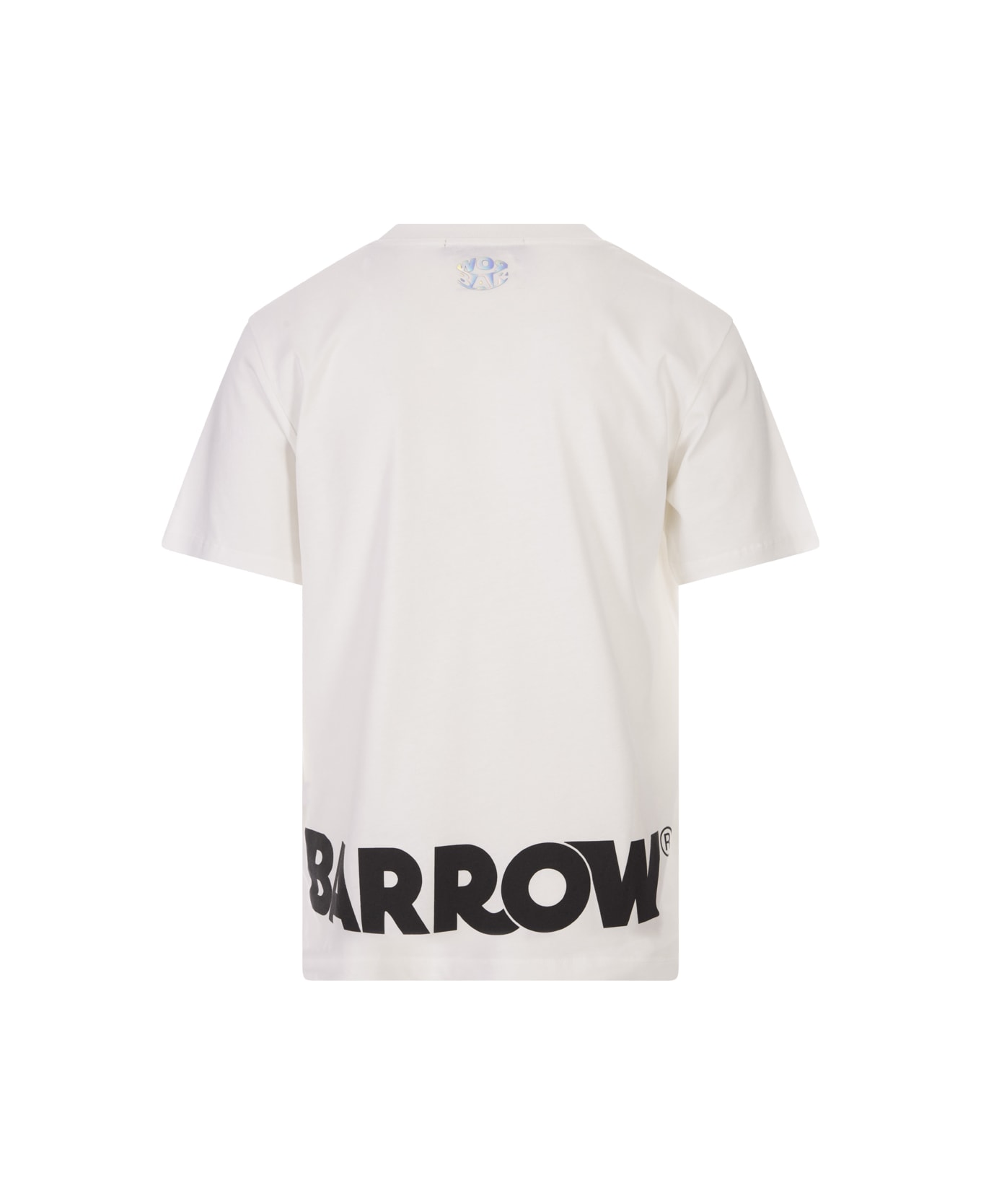 Barrow White T-shirt With Front And Back Lettering And Logo - Off White