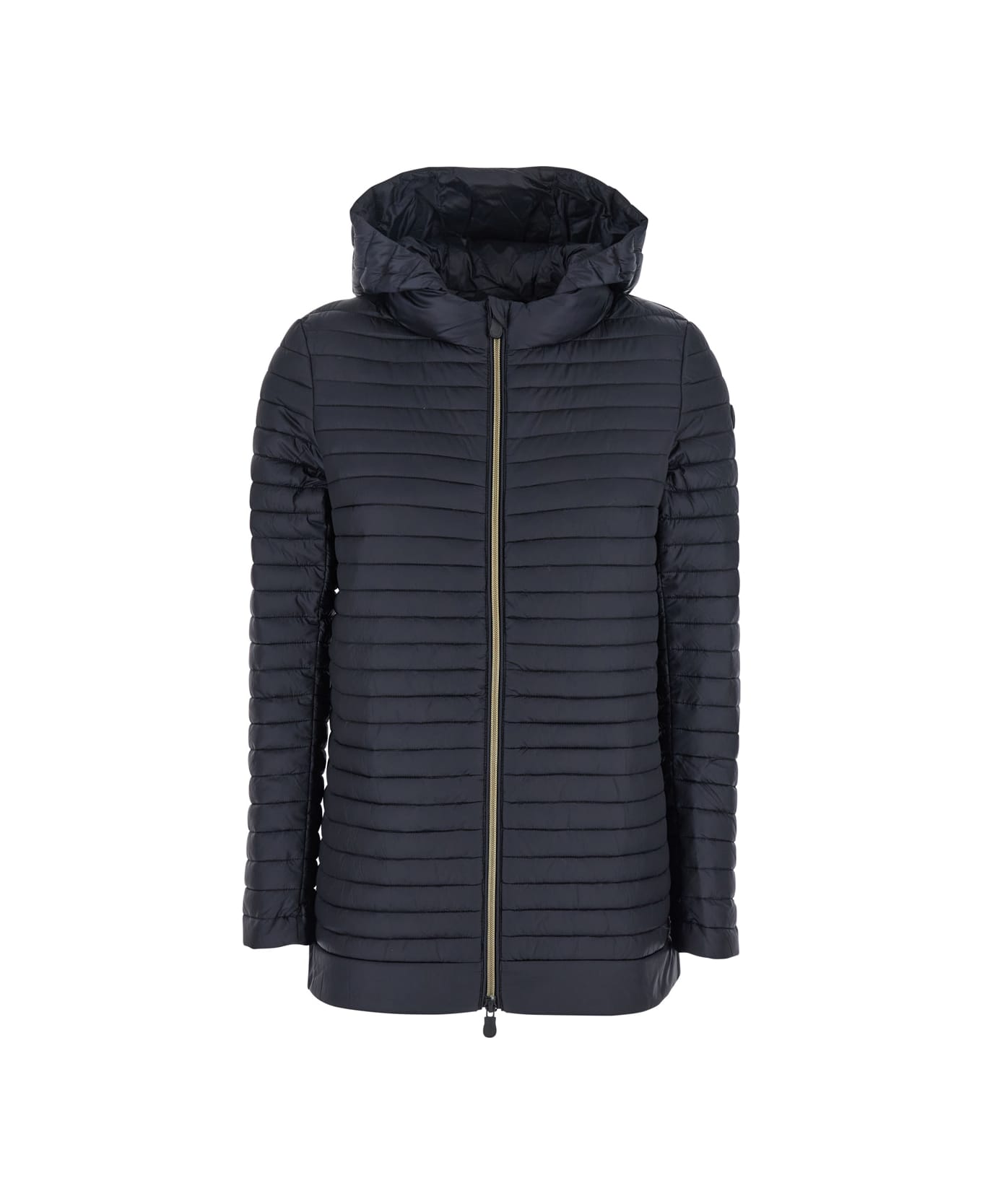 Save the Duck 
alima
 Black Down Jacket With Tone-on-tone Logo Patch On The Sleeve In Tech Fabric Woman - Black