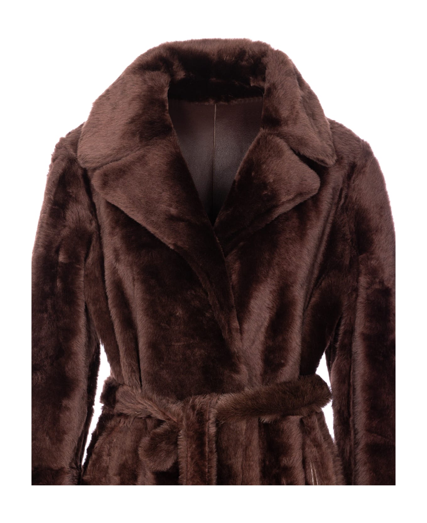 Yves Salomon Reversible Coat - Brown