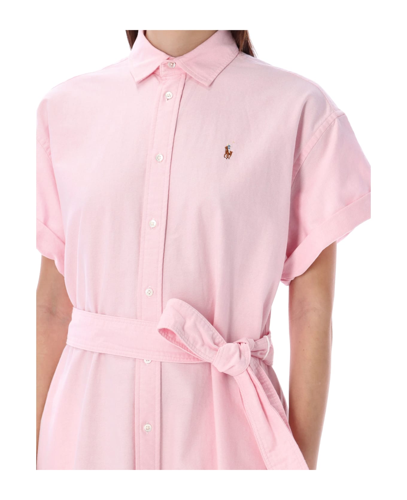 Polo Ralph Lauren Belted Oxford Shirtdress - BATH PINK