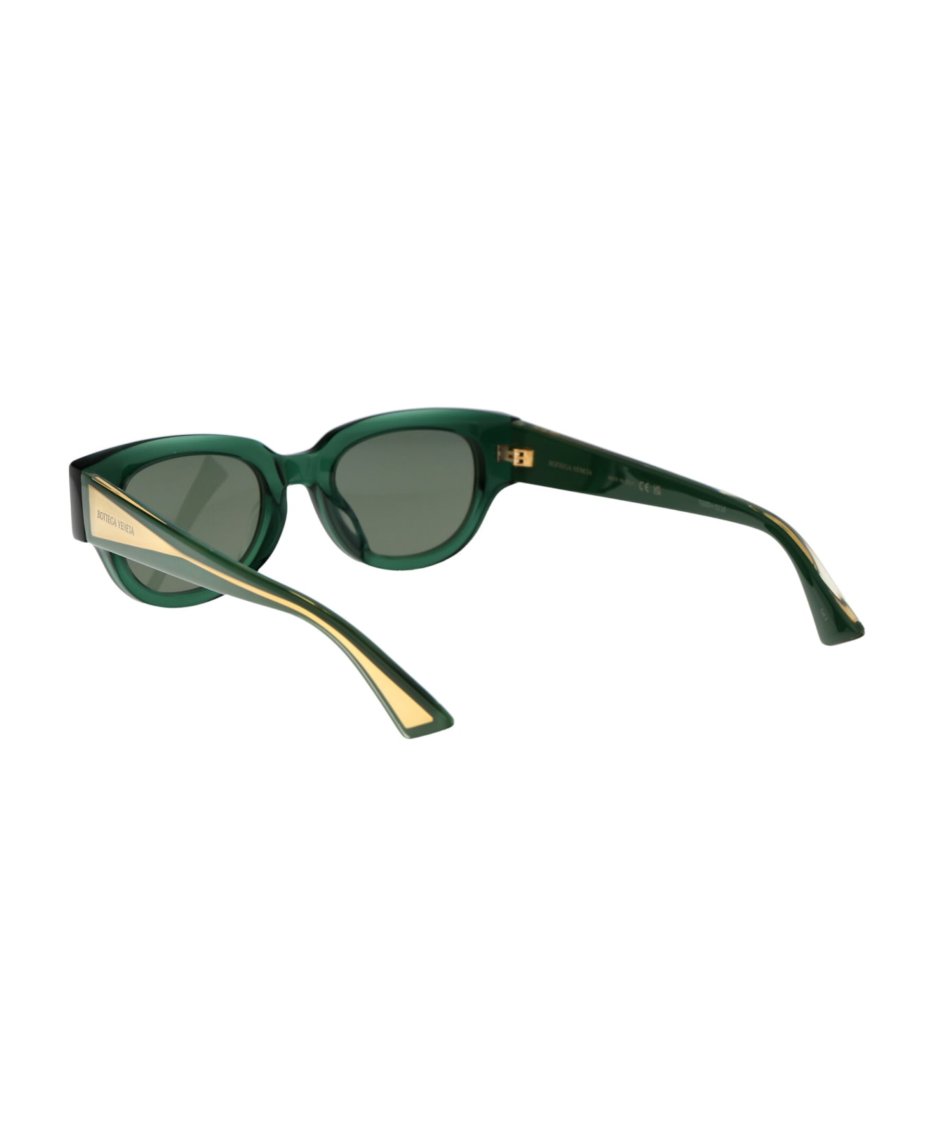 Bottega Veneta Eyewear Bv1278sa Sunglasses - 003 GREEN CRYSTAL GREEN