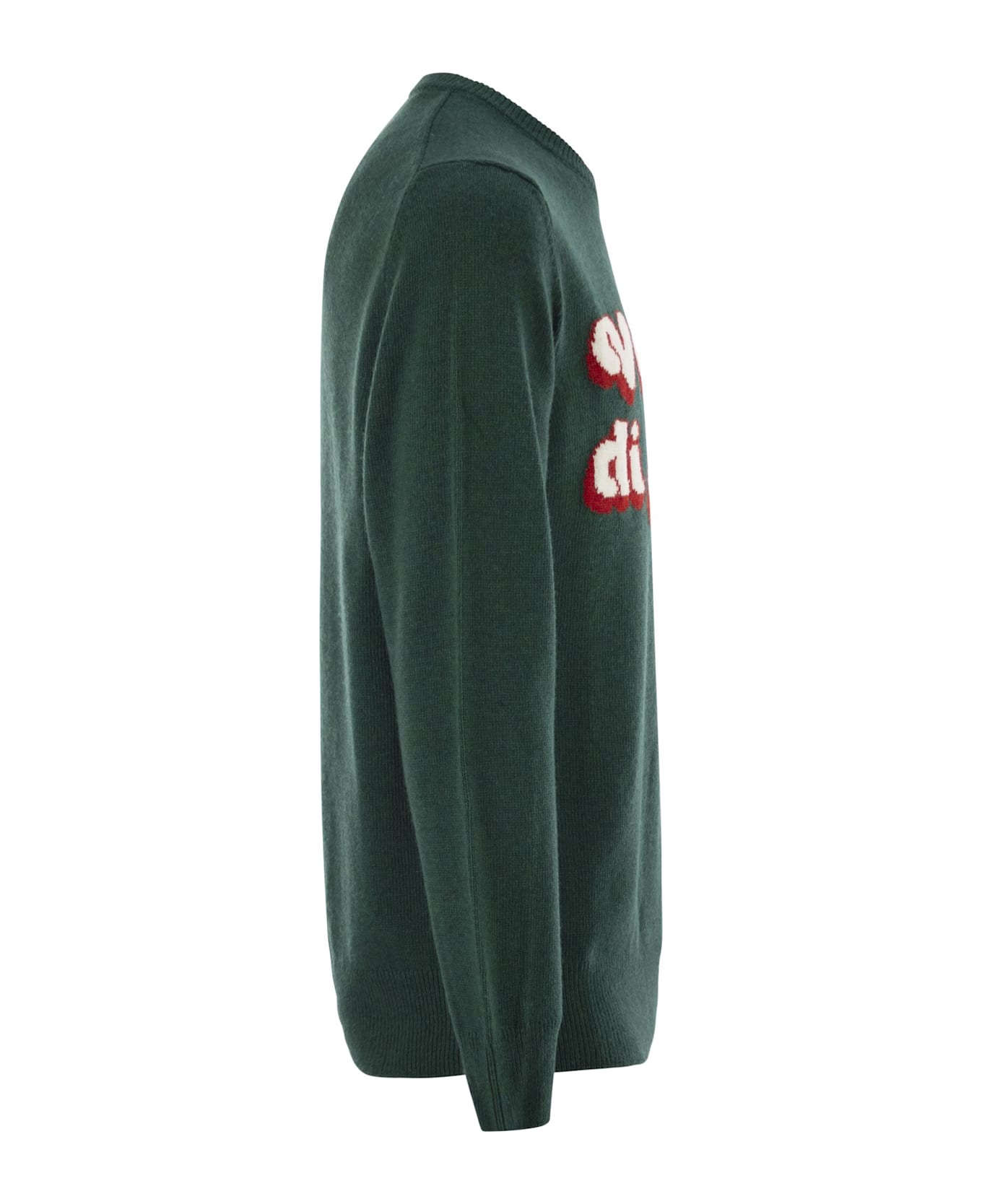 MC2 Saint Barth Heron - Crew Neck Sweater With Embroidery On The Front - Green