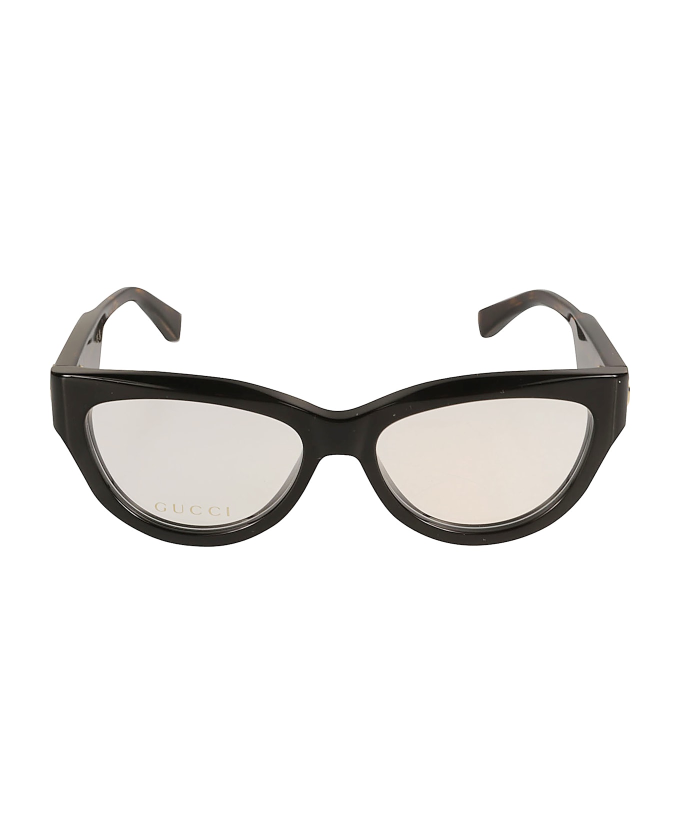 Gucci Eyewear Cat-eye Logo Lens Frame - BLACK-HAVANA-TRANSPARENT