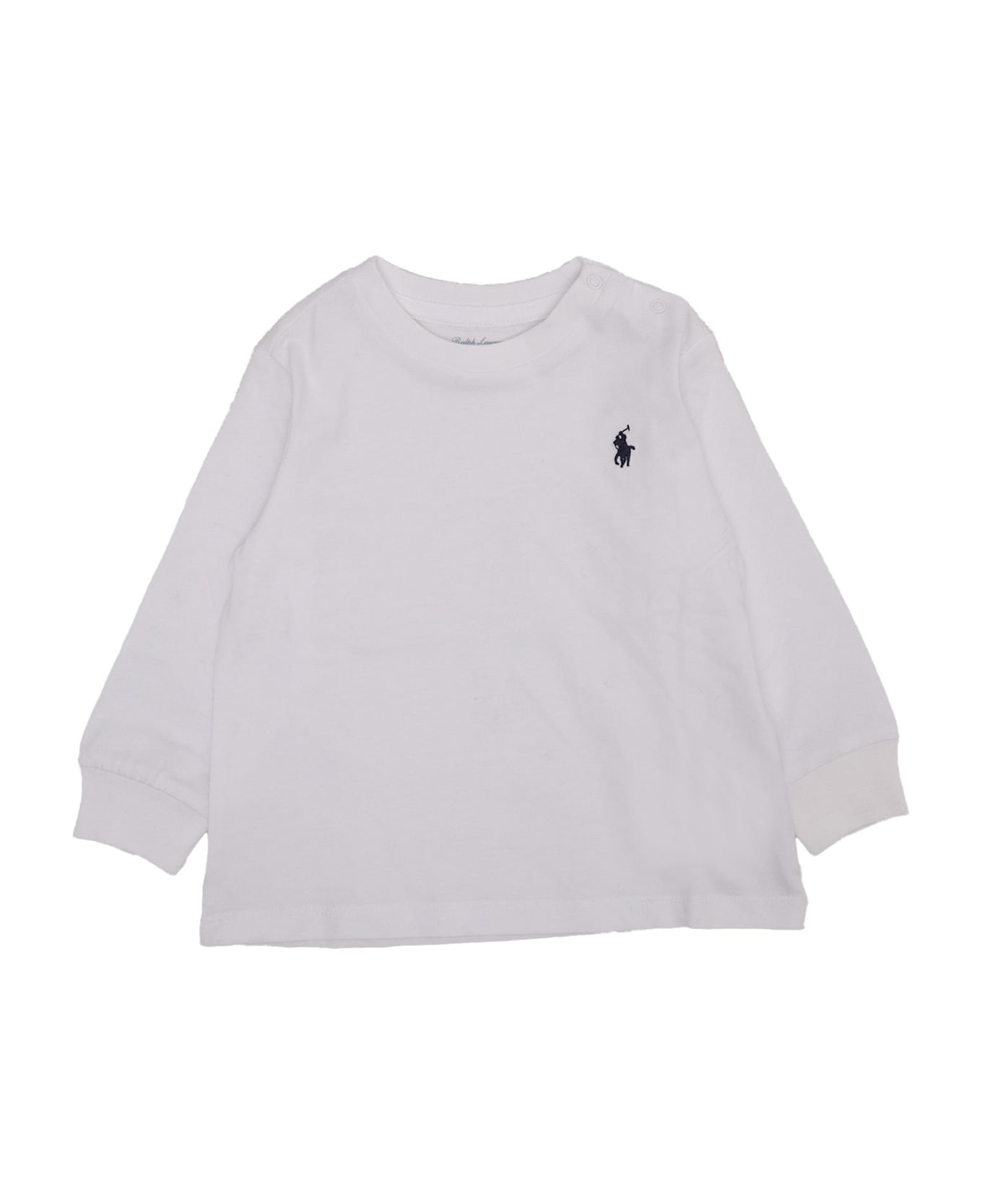 Polo Ralph Lauren Ls Cn-knit Shirts-t-shirt - WHITE