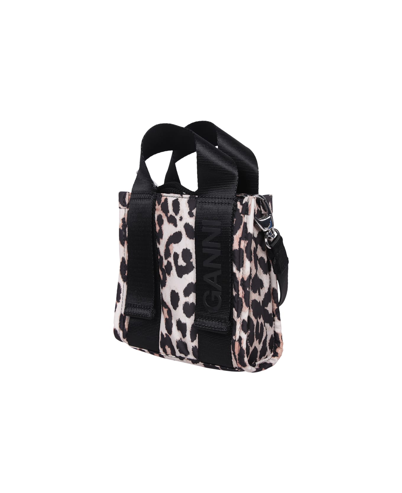 Ganni Leopard-print Tote Bag - Black