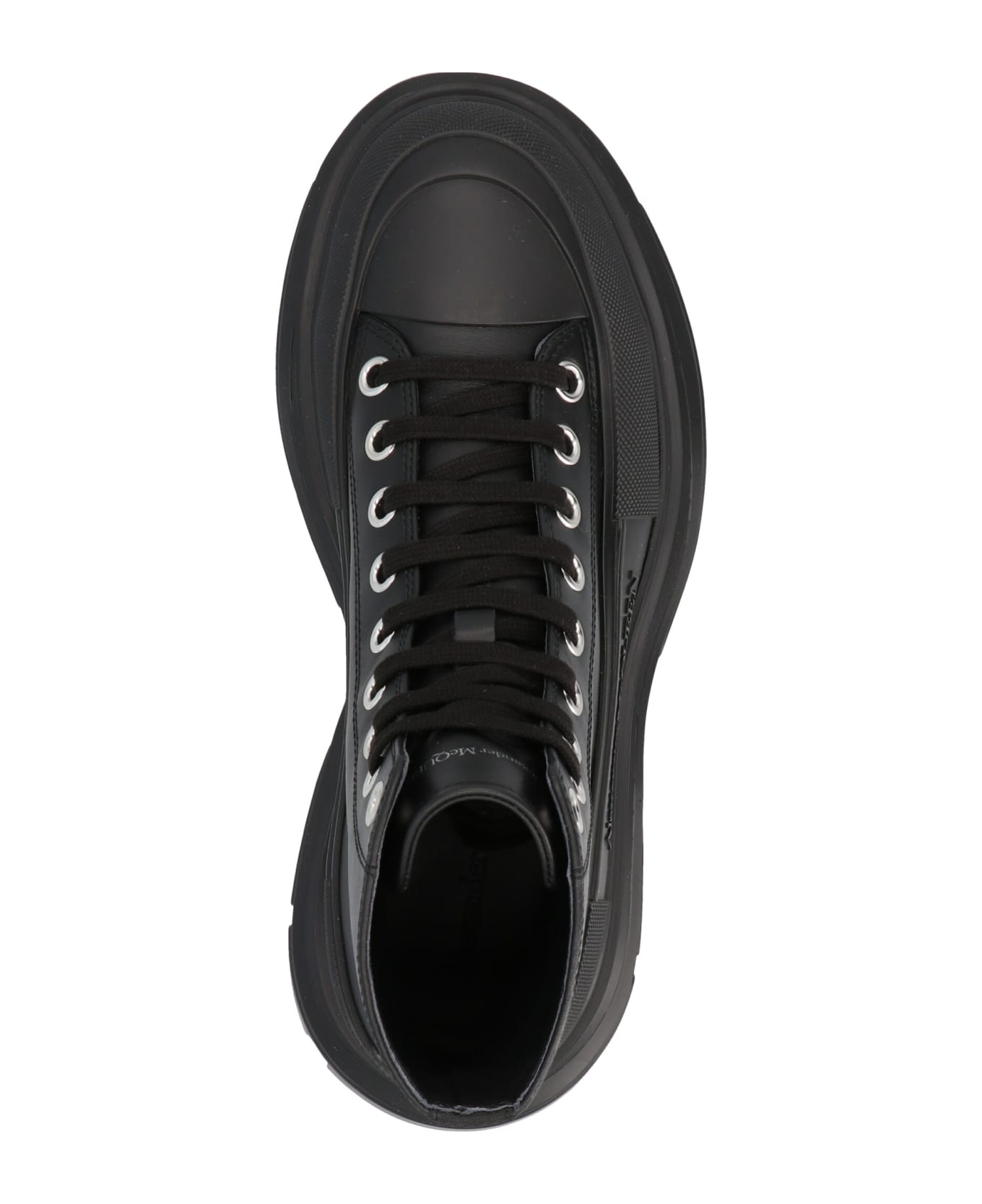 Alexander McQueen Logo Leather Sneakers - Black  