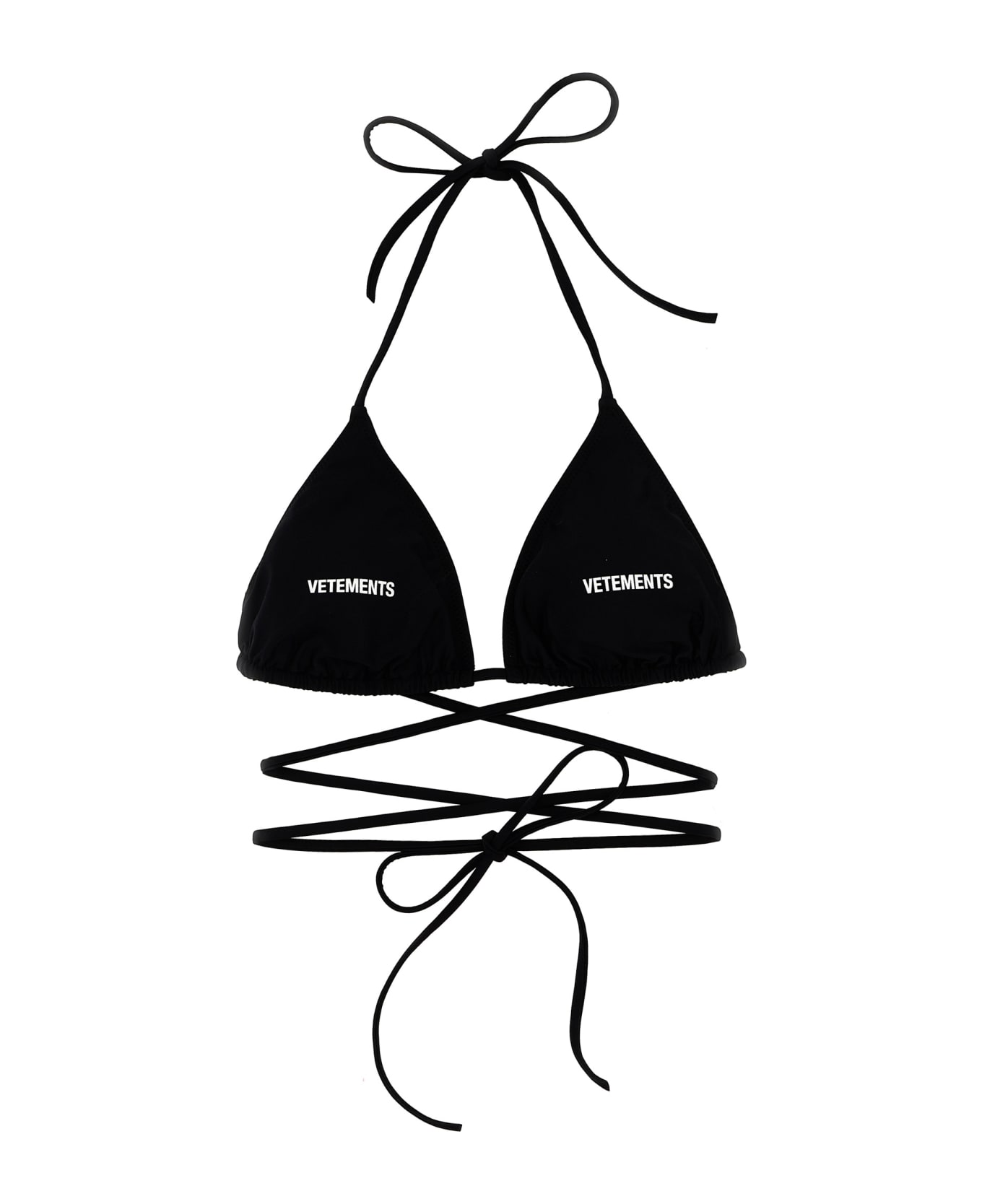VETEMENTS 'logo' Bikini Top - Black  